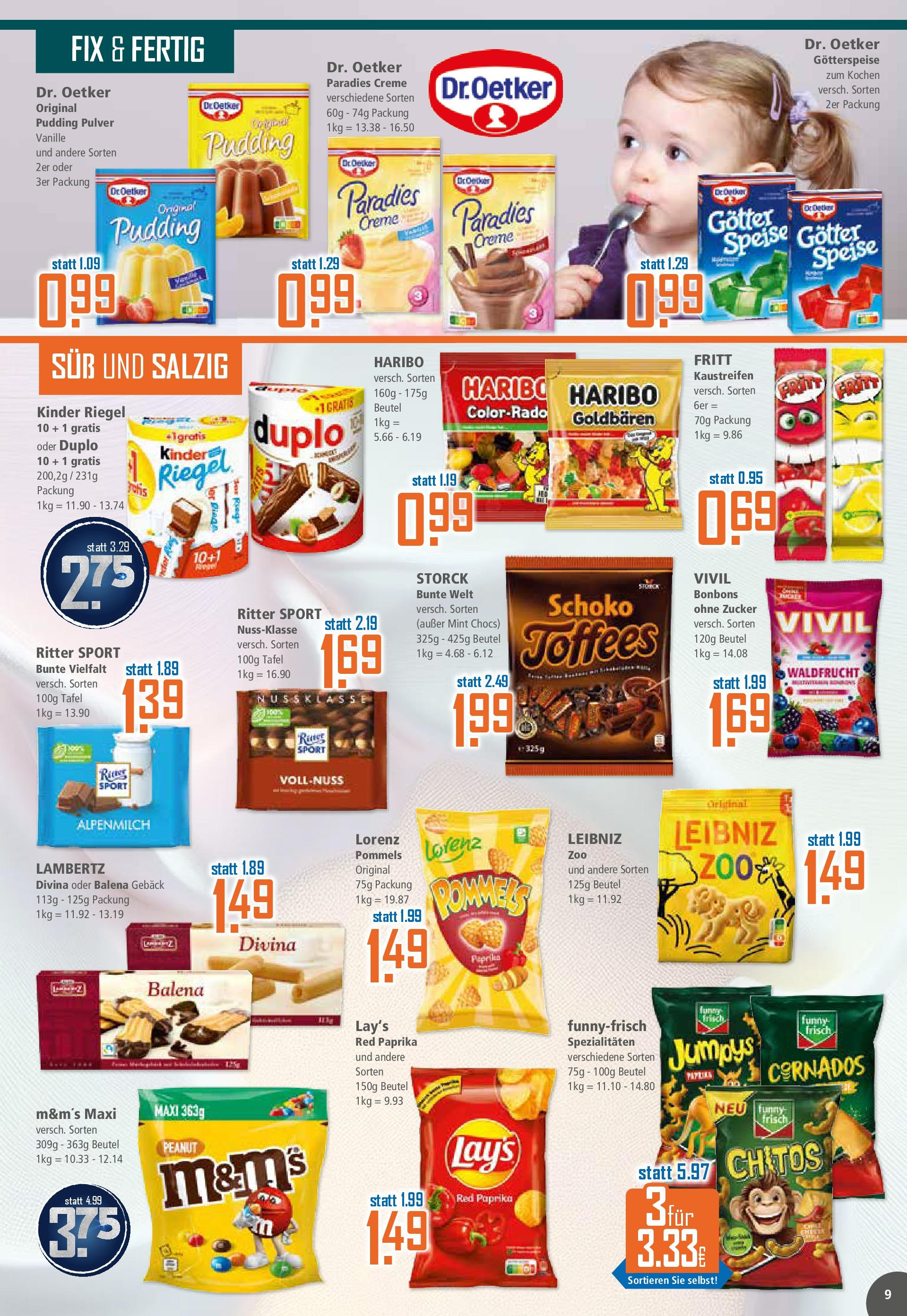 Klaas & Kock - K+K: Wochenangebote (ab 16.06.2025) zum Blättern | Seite: 9 | Produkte: Haribo, M&M's, Pudding, Creme