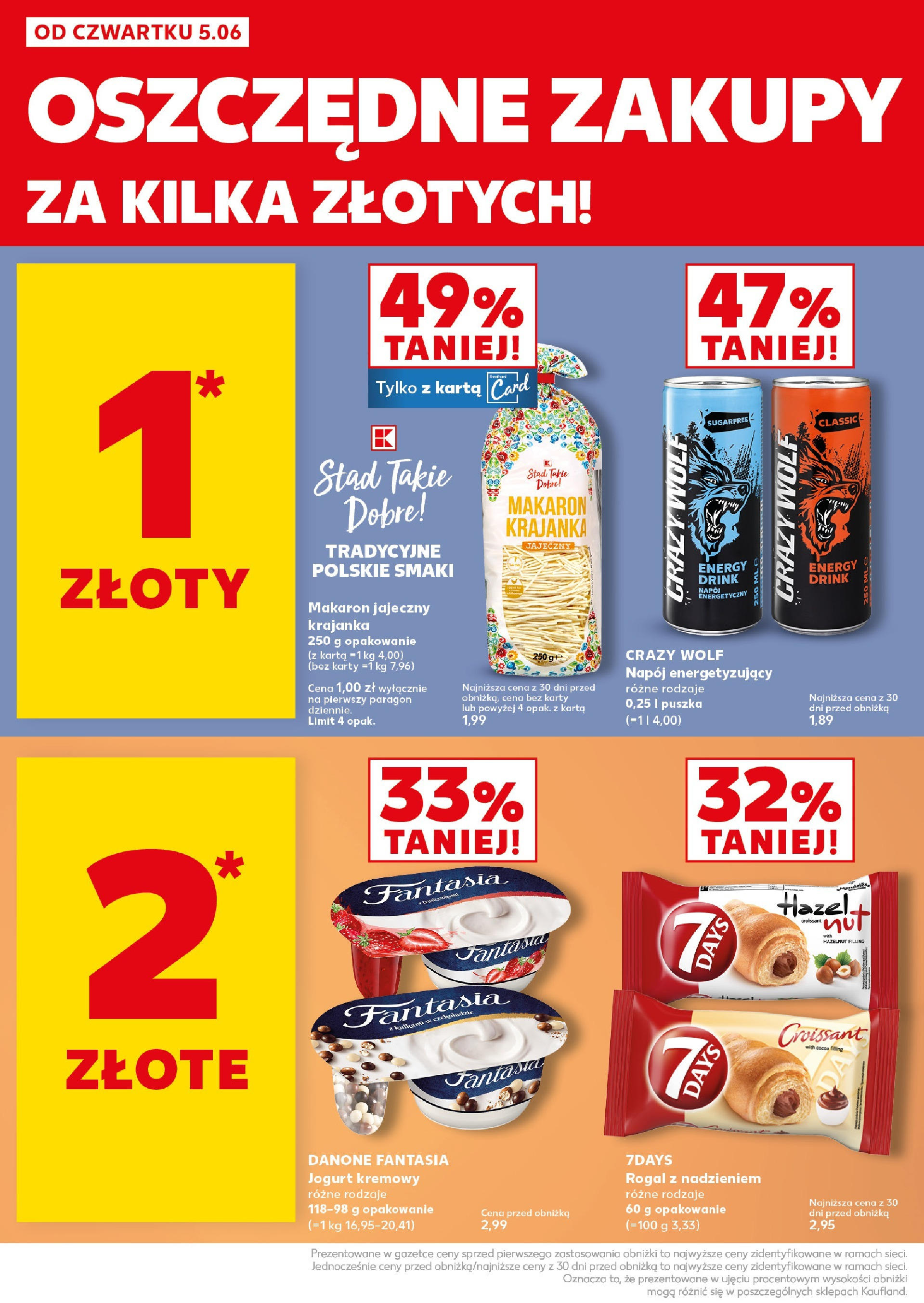 Kaufland gazetka - Super Sobota od 07.06.2025 - od jutra PDF | Strona: 4 | Produkty: Karta, Jogurt, Makaron, Jogurt kremowy