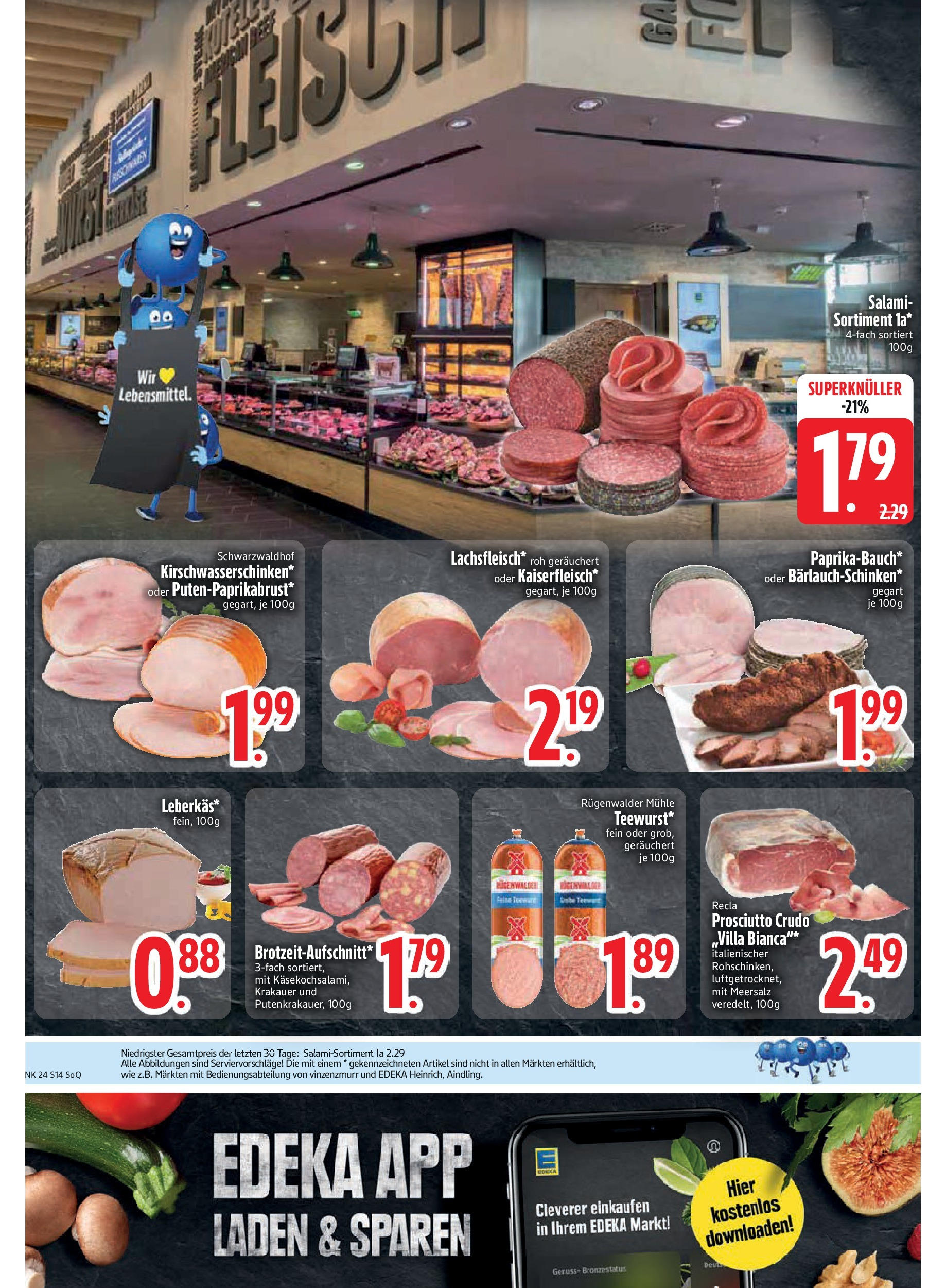 Edeka - EDEKA: Wochenangebote (ab 08.06.2025) » Angebote Online | Seite: 14 | Produkte: Mühle, Salami