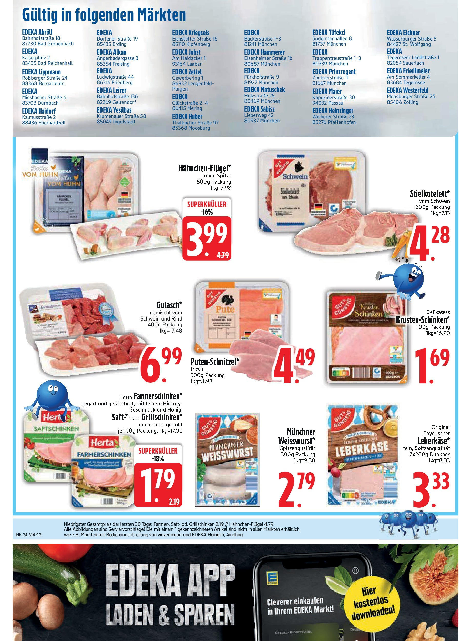 Edeka prospekt Bodenwöhr	 (ab 08.06.2025) » Angebote Online | Seite: 14 | Produkte: Pute, Bad, Schinken, Leberkase