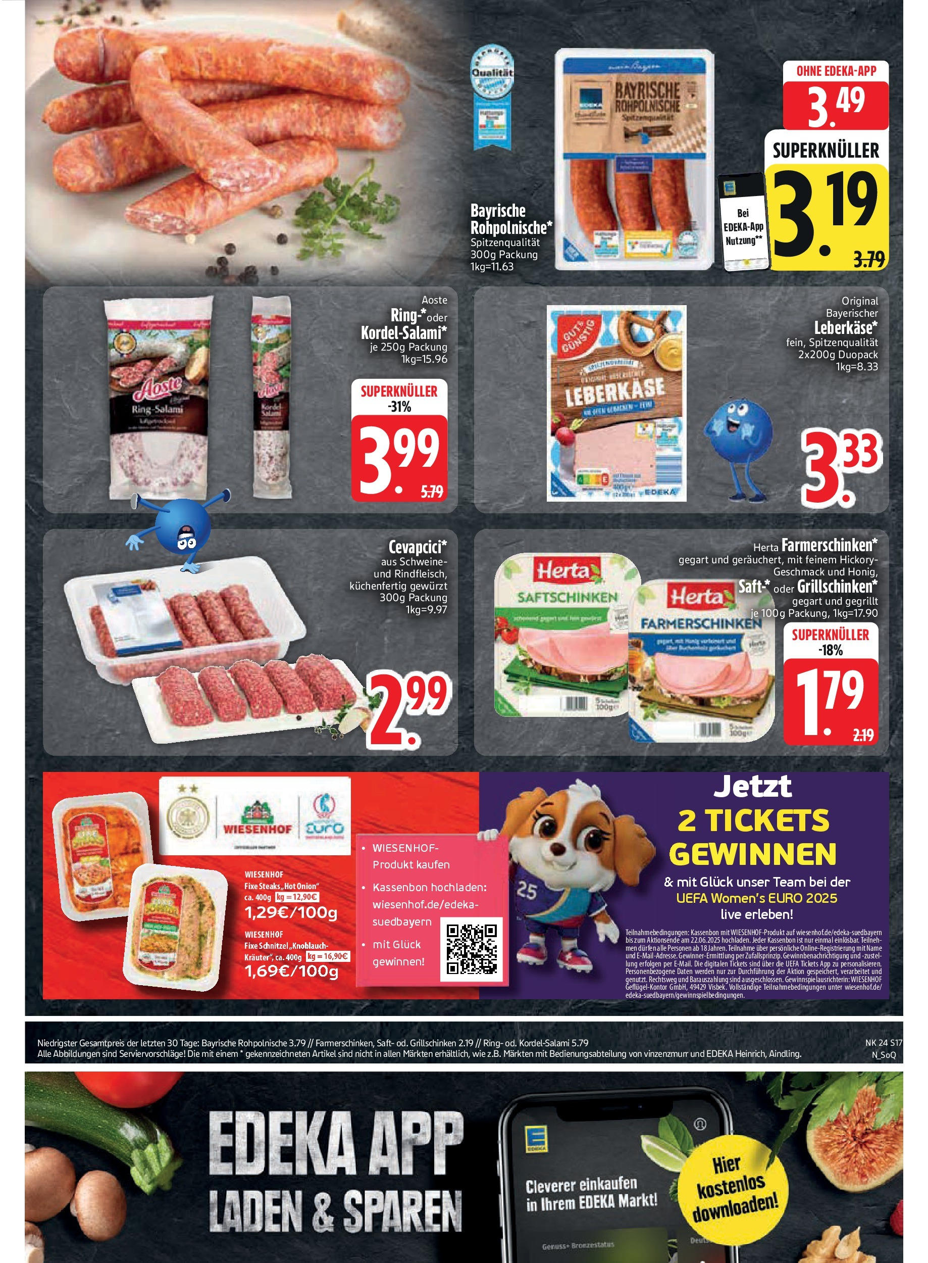 Edeka - EDEKA: Wochenangebote (ab 08.06.2025) » Angebote Online | Seite: 17 | Produkte: Schnitzel, Saft, Leberkase