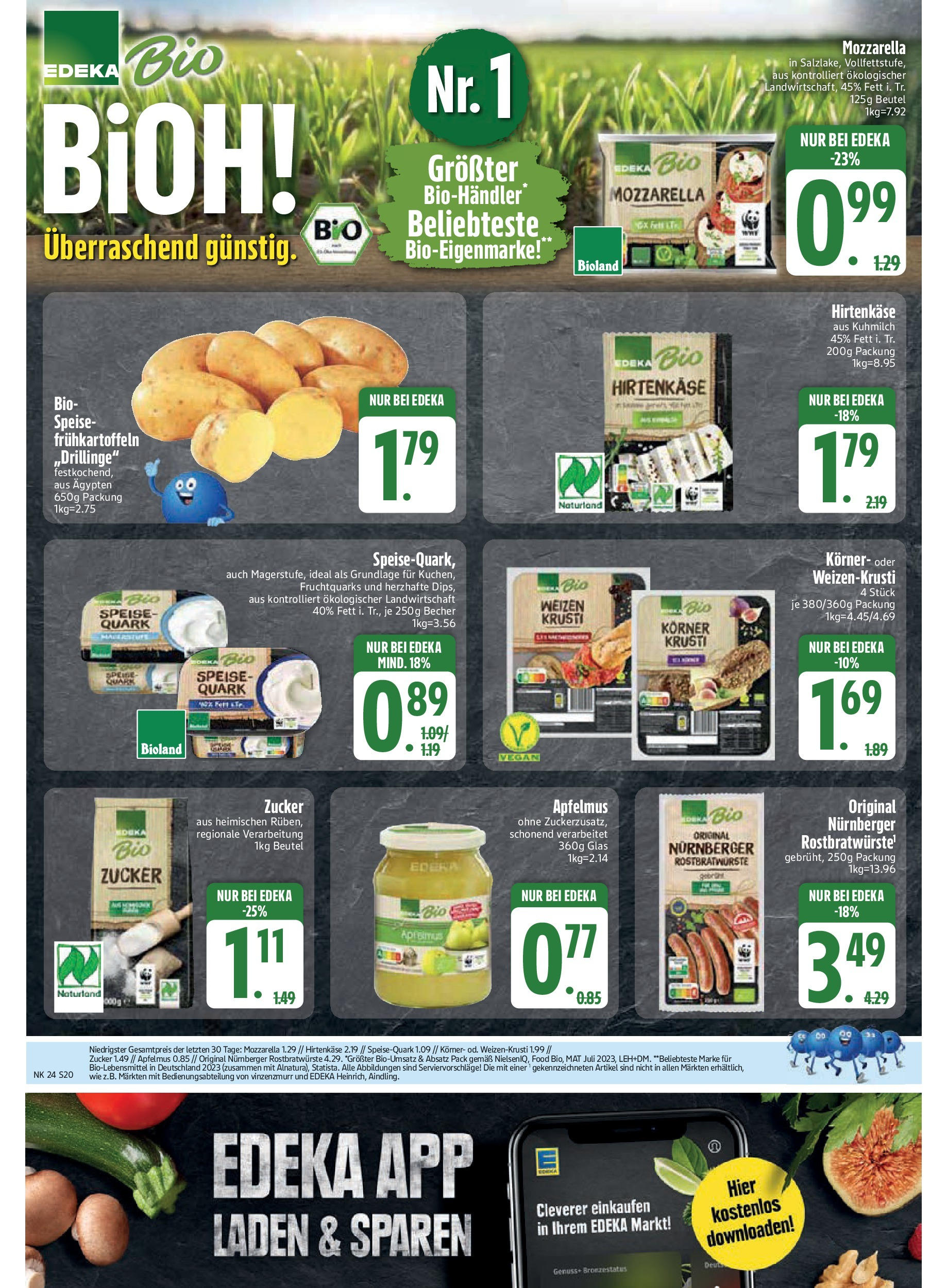 Edeka - EDEKA: Wochenangebote (ab 08.06.2025) » Angebote Online | Seite: 20 | Produkte: Feta, Mozzarella, Zucker, Speisequark