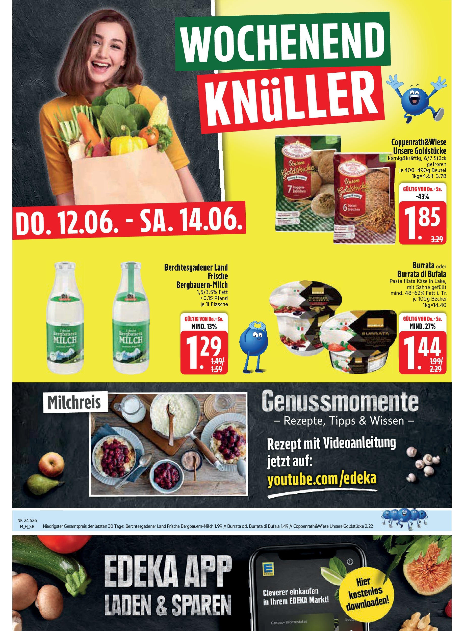 Edeka prospekt Bodenwöhr	 (ab 08.06.2025) » Angebote Online | Seite: 26 | Produkte: Milch, Käse, Pasta, Sahne