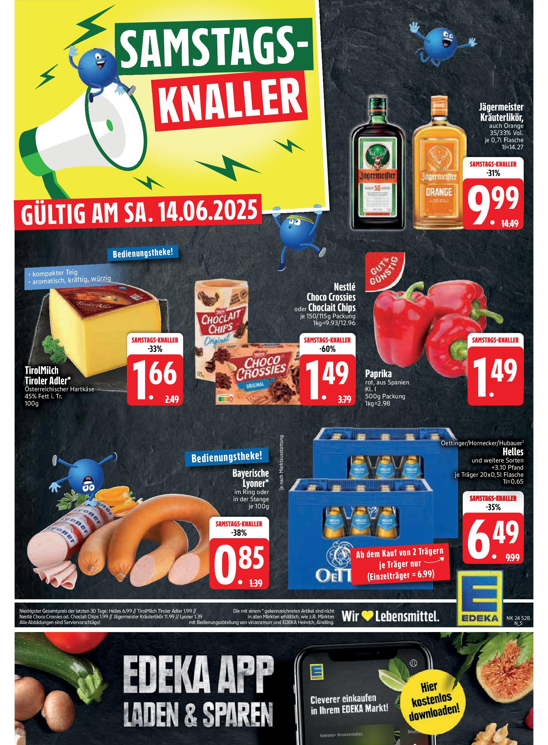 Edeka - EDEKA: Wochenangebote (ab 08.06.2025) » Angebote Online | Seite: 28 | Produkte: Jägermeister, Paprika, Chips