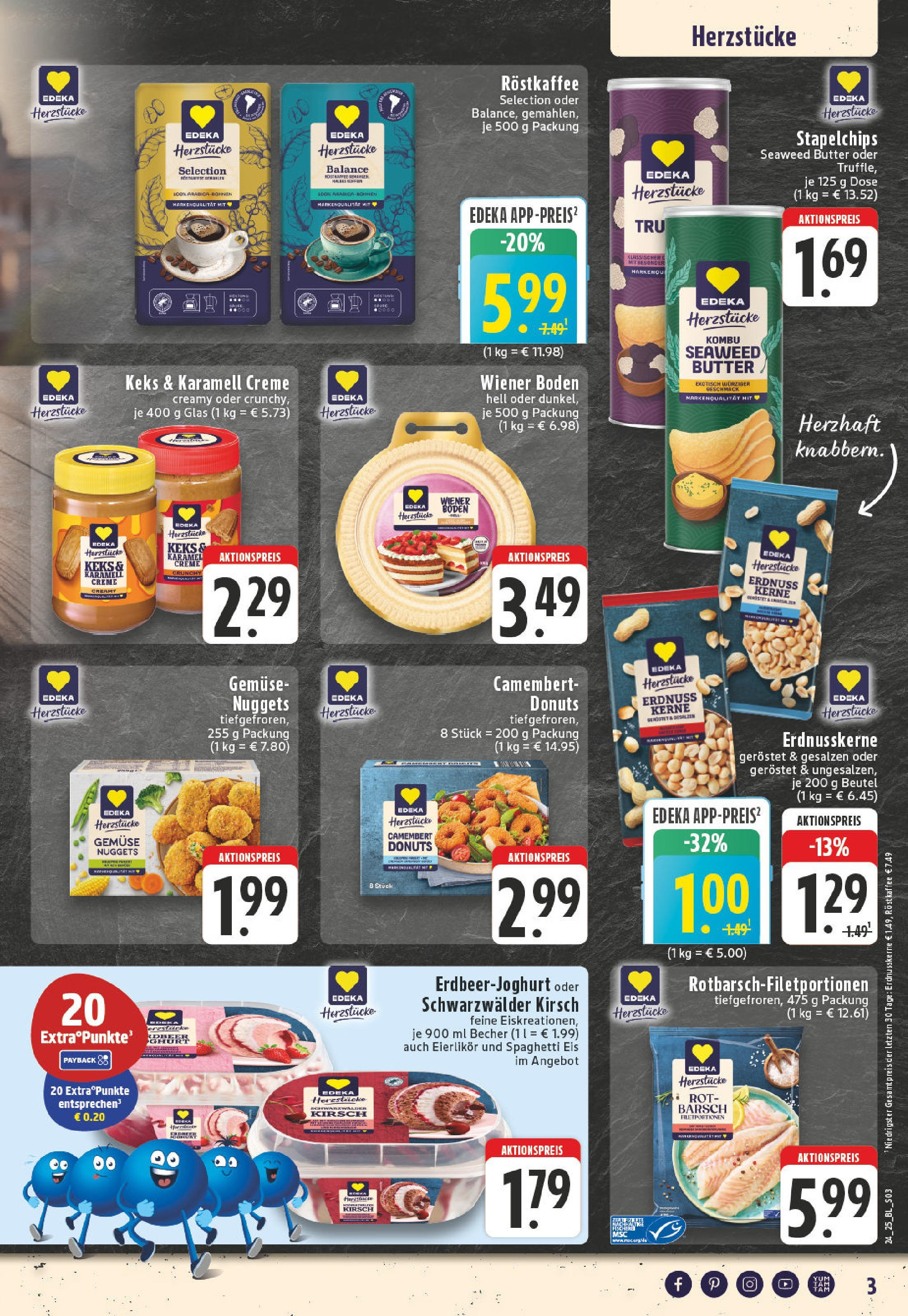 Edeka prospekt Detmold	 (ab 08.06.2025) » Angebote Online | Seite: 3 | Produkte: Butter, Creme, Donuts, Gemüse