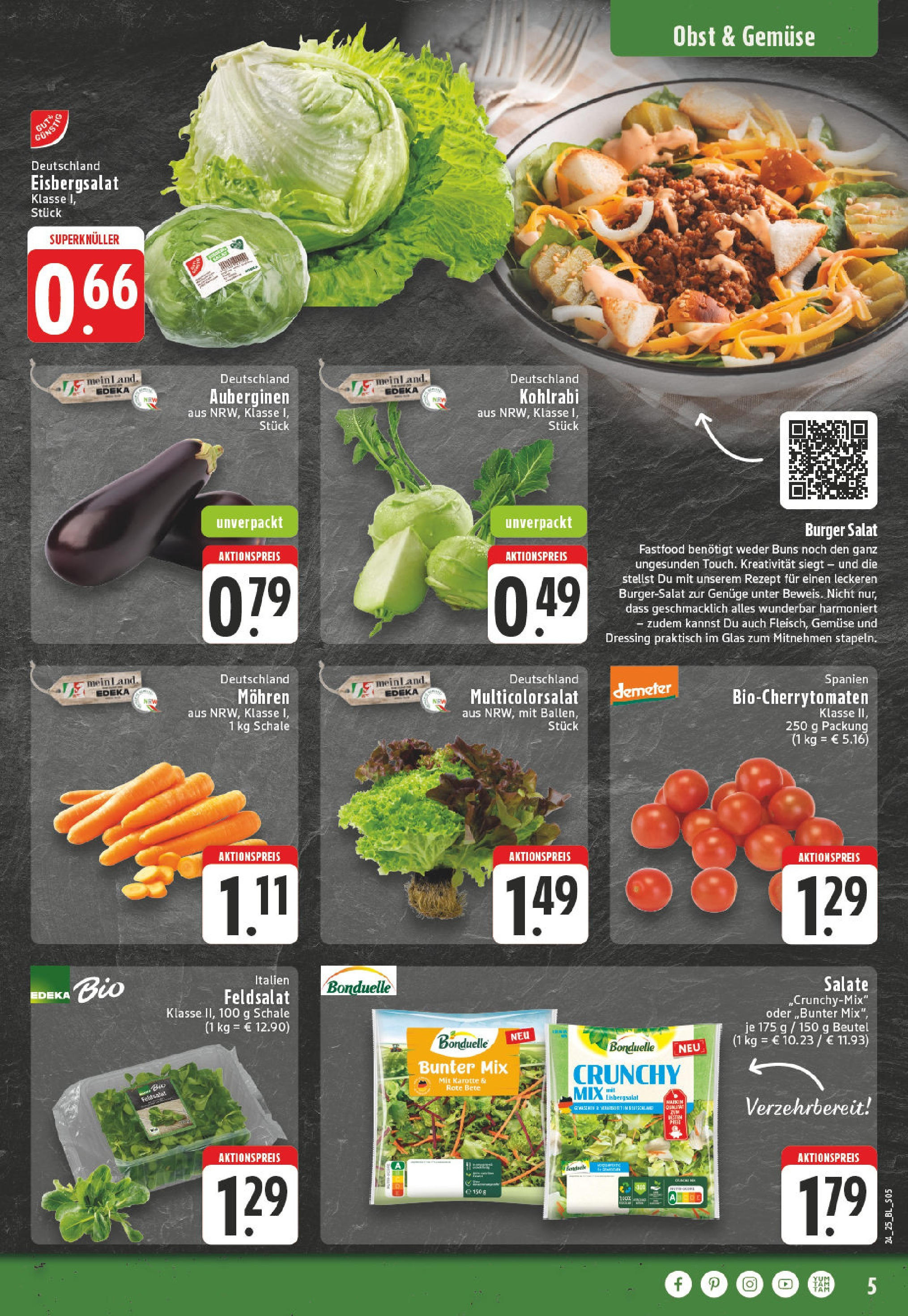 Edeka prospekt Detmold	 (ab 08.06.2025) » Angebote Online | Seite: 5 | Produkte: Dressing, Burger, Gemüse, Obst