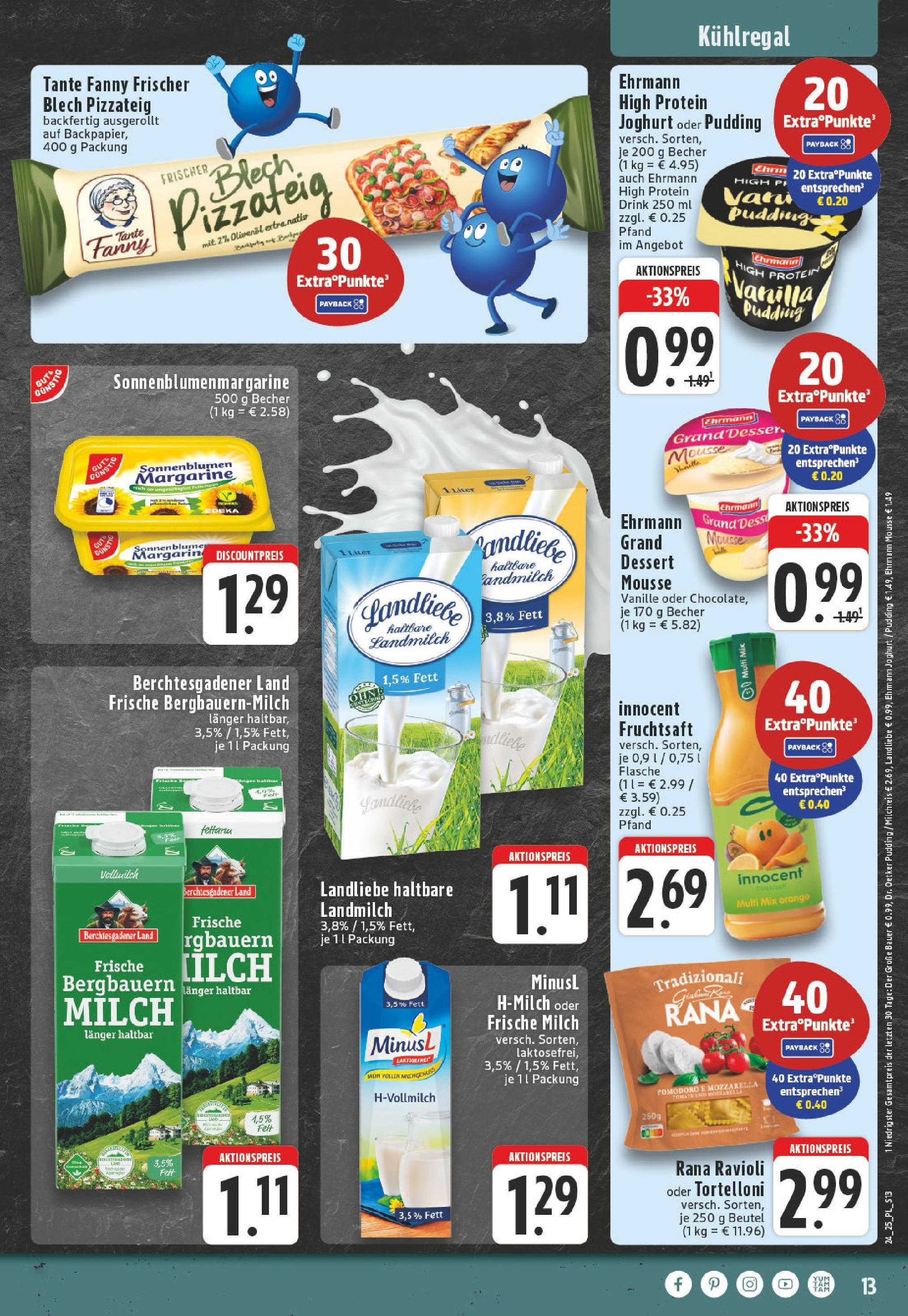 Edeka prospekt Titz	 (ab 08.06.2025) » Angebote Online | Seite: 13 | Produkte: Margarine, Milch, Joghurt, Ehrmann grand dessert