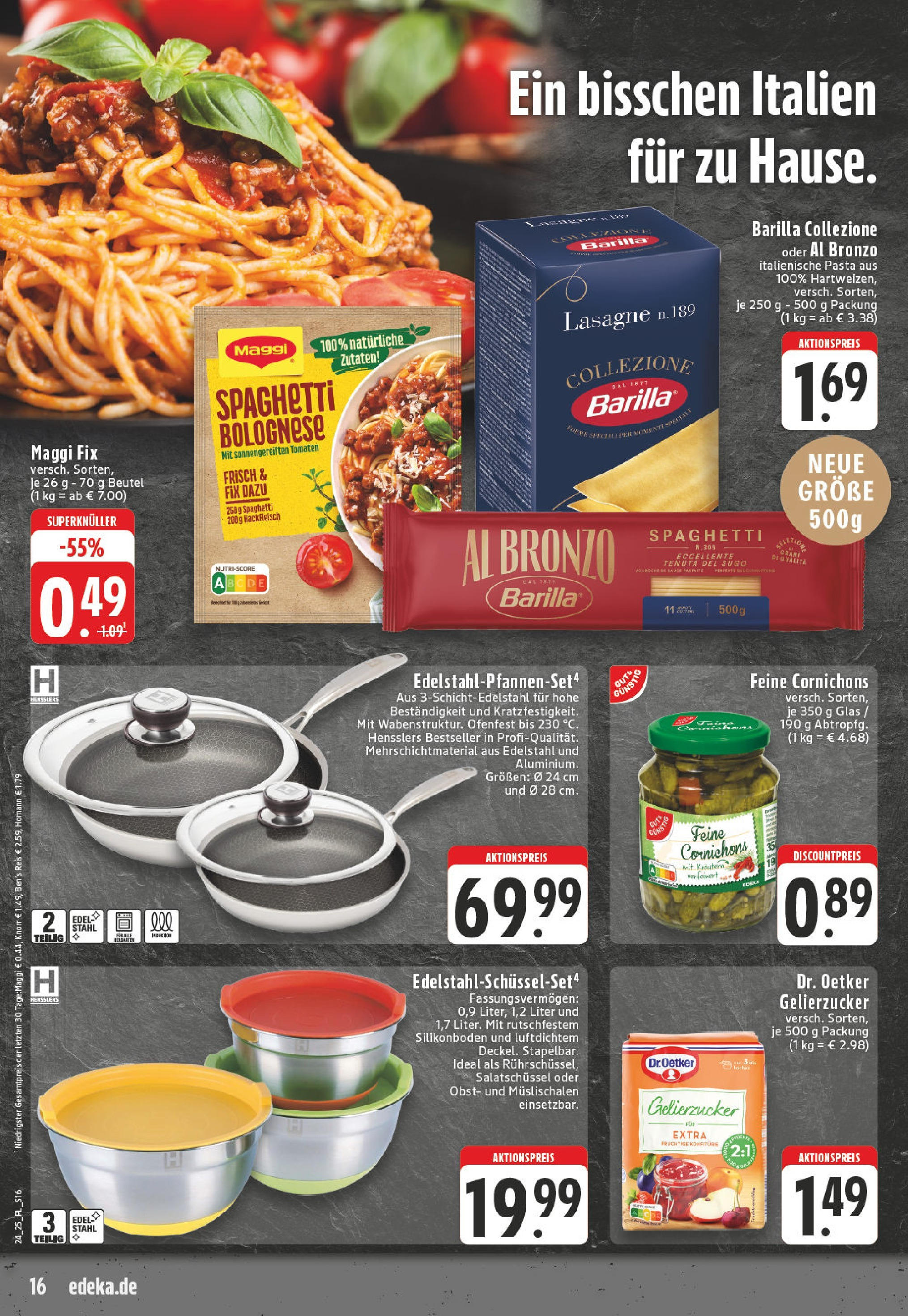 Edeka prospekt Titz	 (ab 08.06.2025) » Angebote Online | Seite: 16 | Produkte: Barilla, Obst, Maggi fix, Hackfleisch