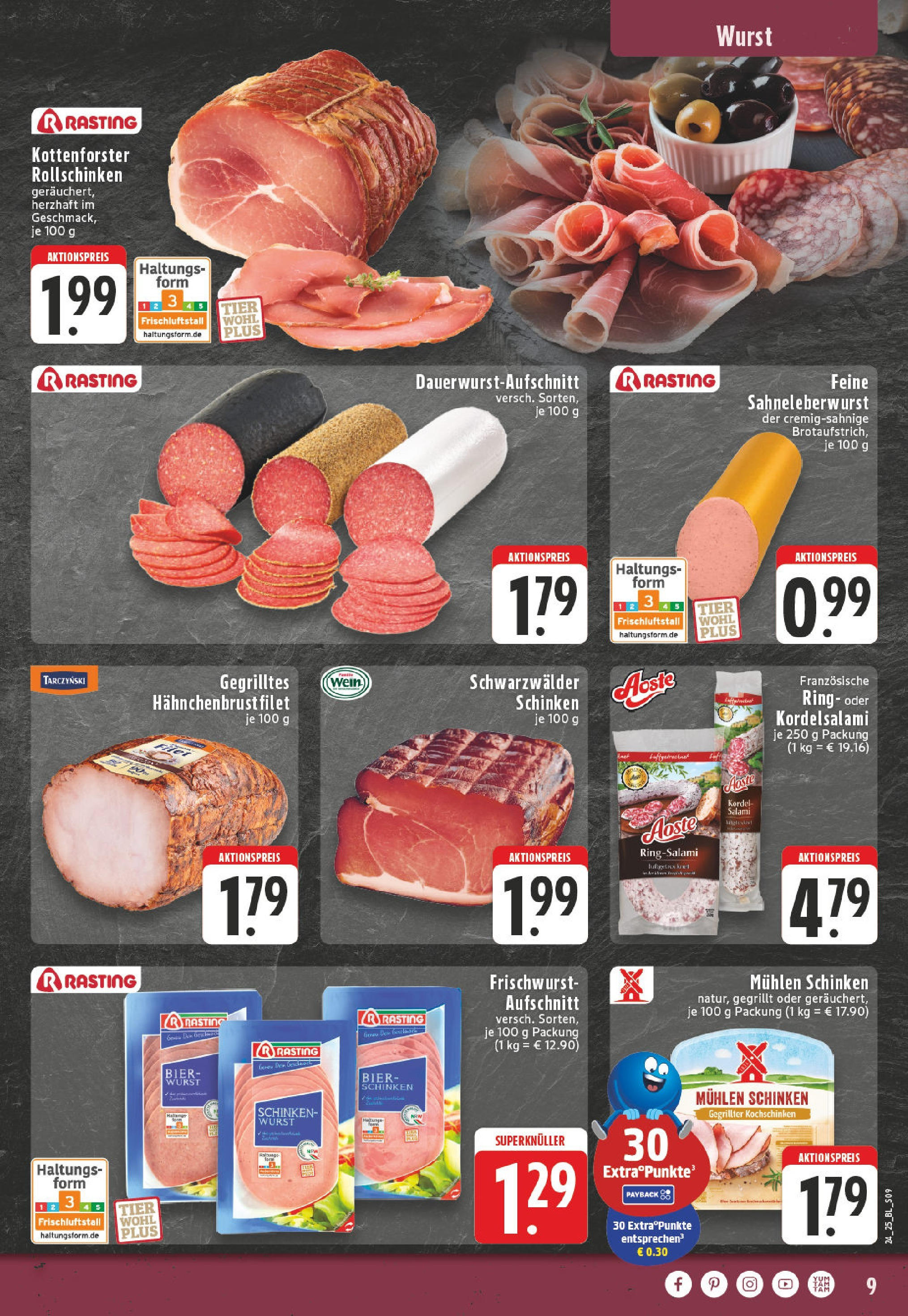 Edeka prospekt Detmold	 (ab 08.06.2025) » Angebote Online | Seite: 9 | Produkte: Bier, Wurst, Salami, Schinken