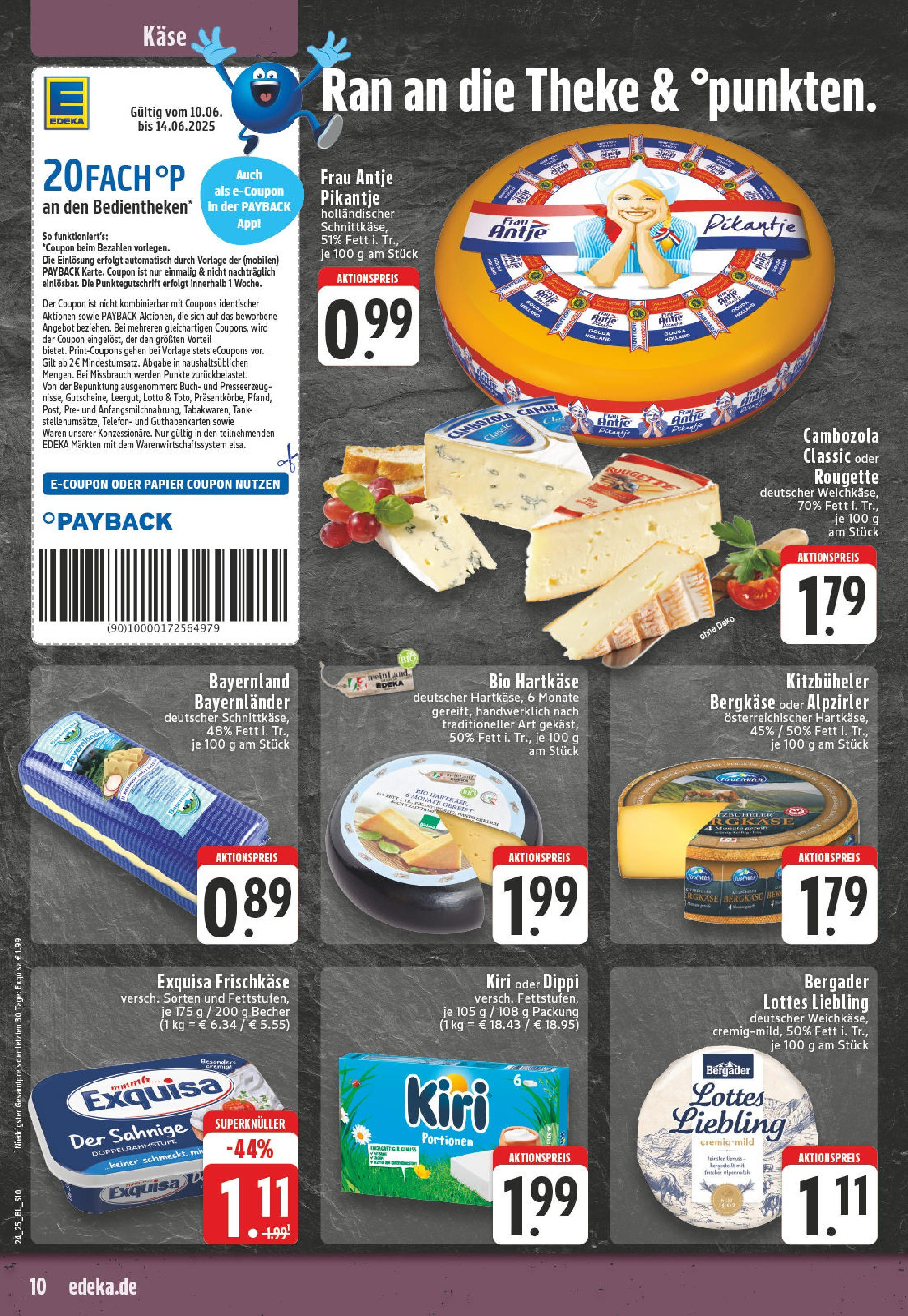 Edeka prospekt Detmold	 (ab 08.06.2025) » Angebote Online | Seite: 10 | Produkte: Theke, Exquisa, Telefon, Frischkase