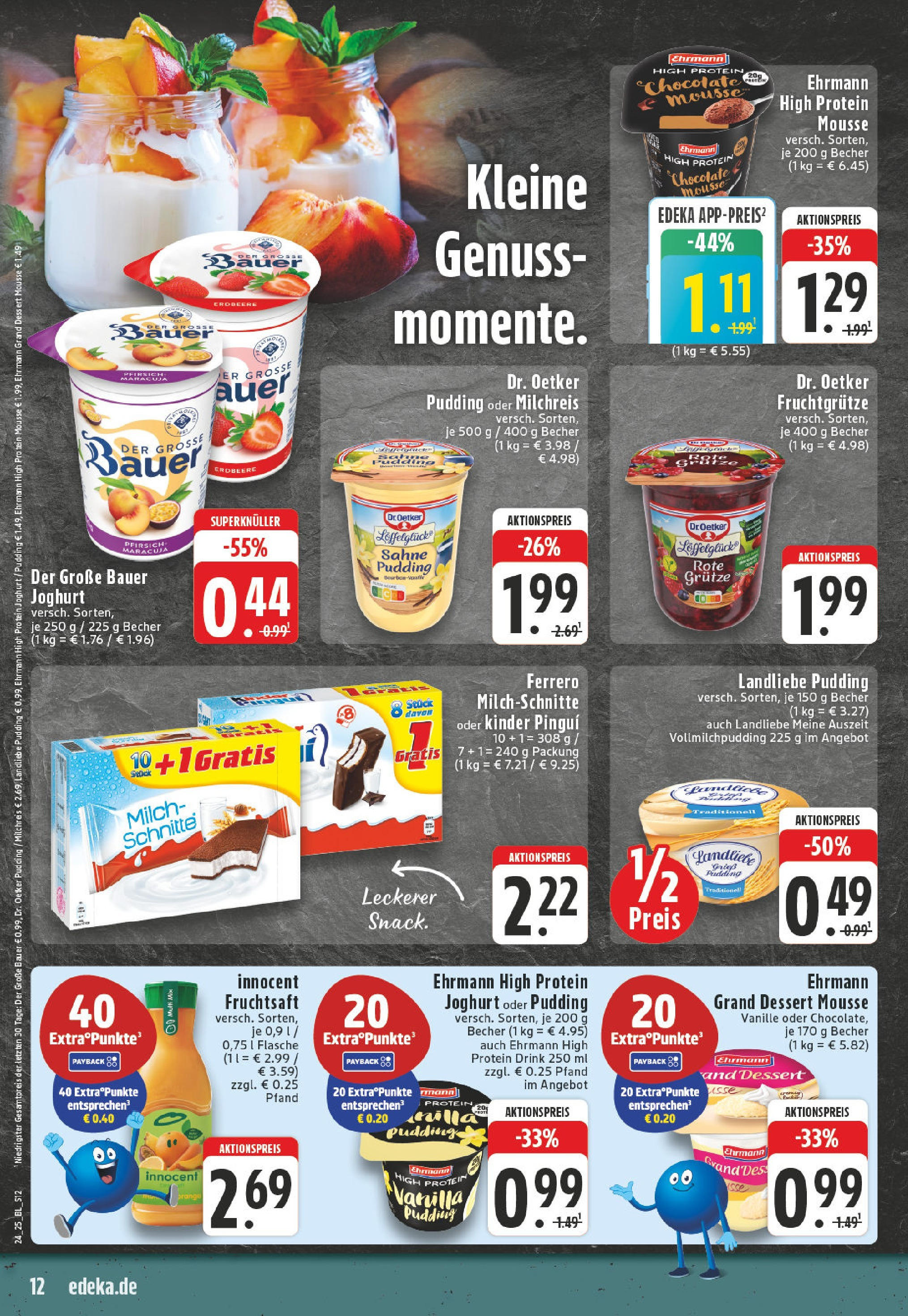 Edeka prospekt Detmold	 (ab 08.06.2025) » Angebote Online | Seite: 12 | Produkte: Milch, Joghurt, Ehrmann grand dessert, Pfirsich