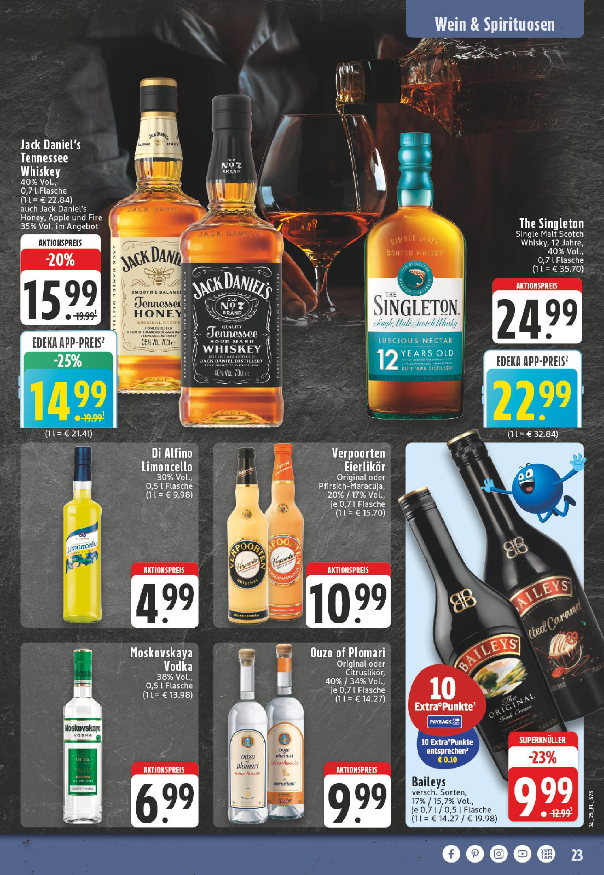 Edeka prospekt Titz	 (ab 08.06.2025) » Angebote Online | Seite: 23 | Produkte: Whisky, Jack Daniel's, Apple, Whiskey