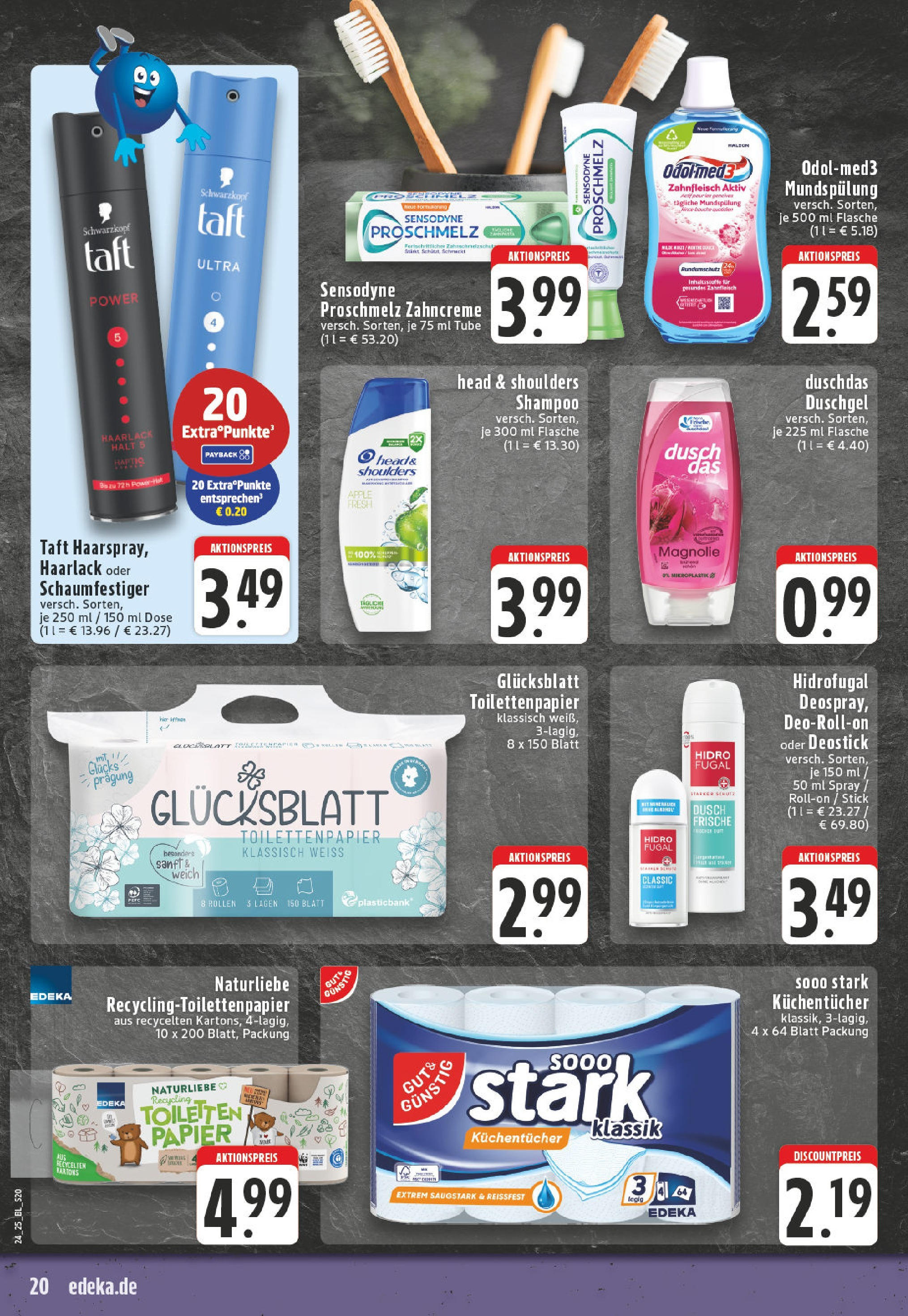 Edeka prospekt Detmold	 (ab 08.06.2025) » Angebote Online | Seite: 20 | Produkte: Shampoo, Duschgel, Duschdas, Shower Gel