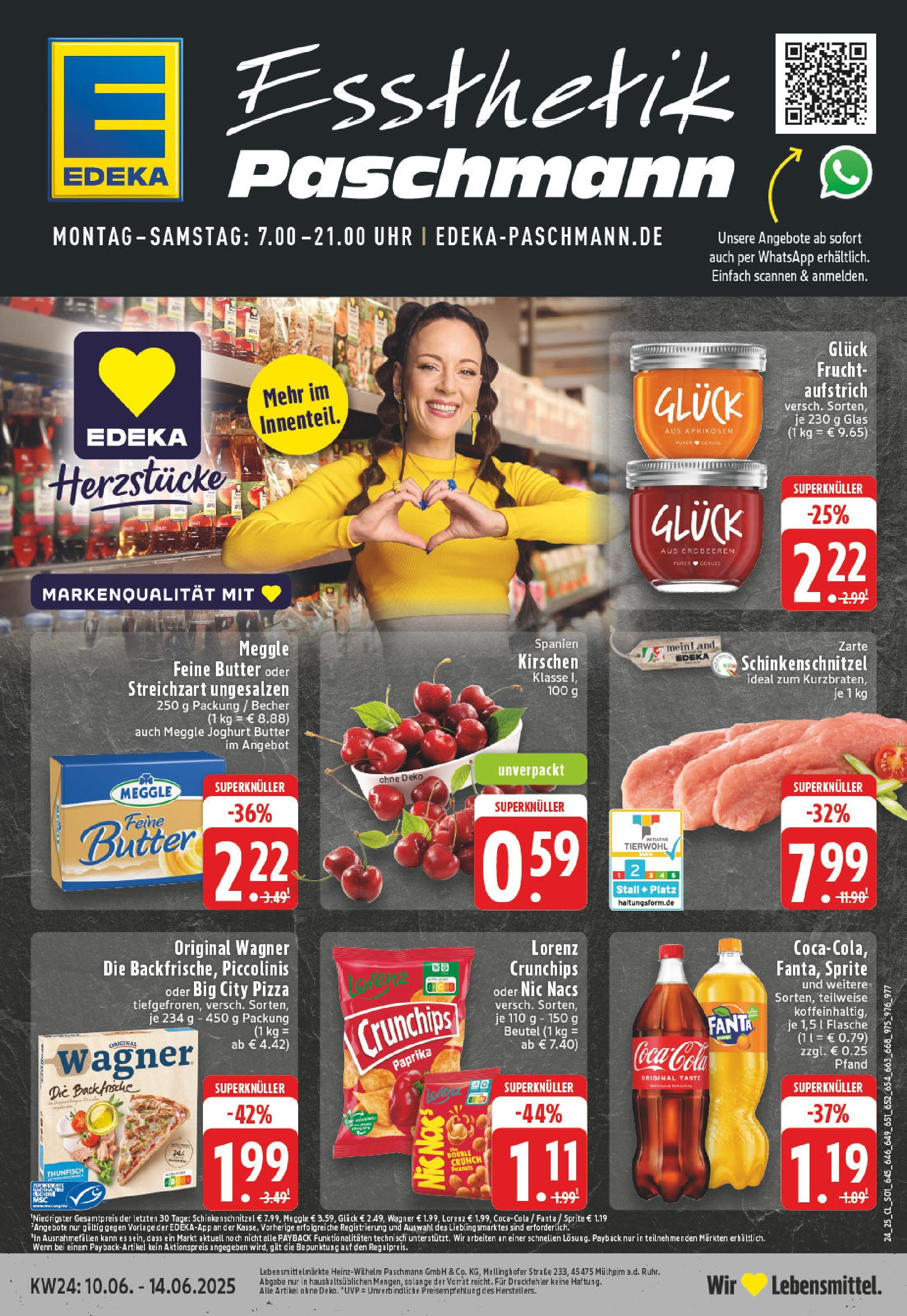 Edeka prospekt Düsseldorf - Bilk	 (ab 08.06.2025) » Angebote Online | Seite: 1 | Produkte: Sprite, Butter, Lorenz crunchips, Uhr