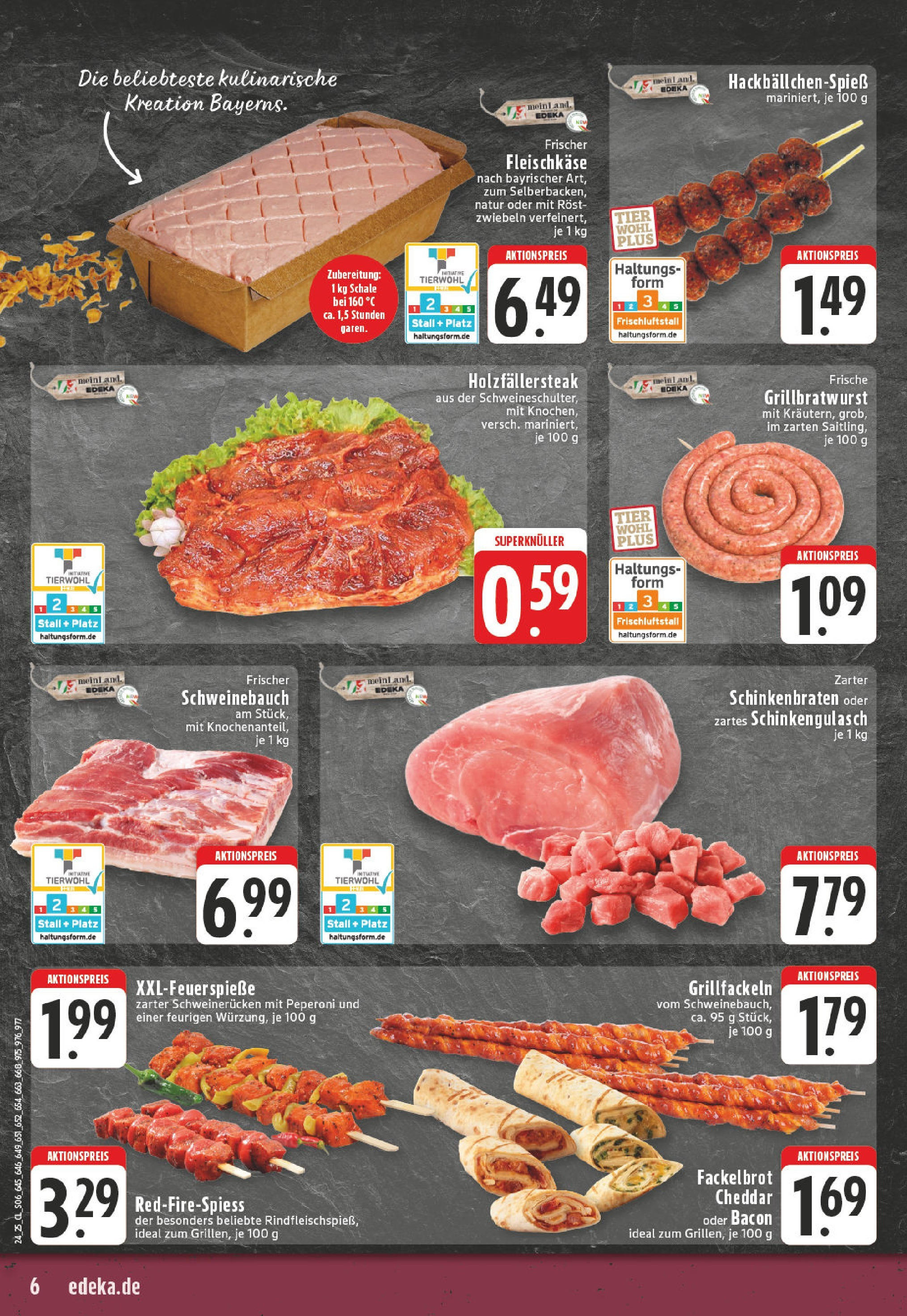 Edeka prospekt Düsseldorf - Bilk	 (ab 08.06.2025) » Angebote Online | Seite: 6 | Produkte: Schweinebauch, Spieße, Zwiebeln, Steak