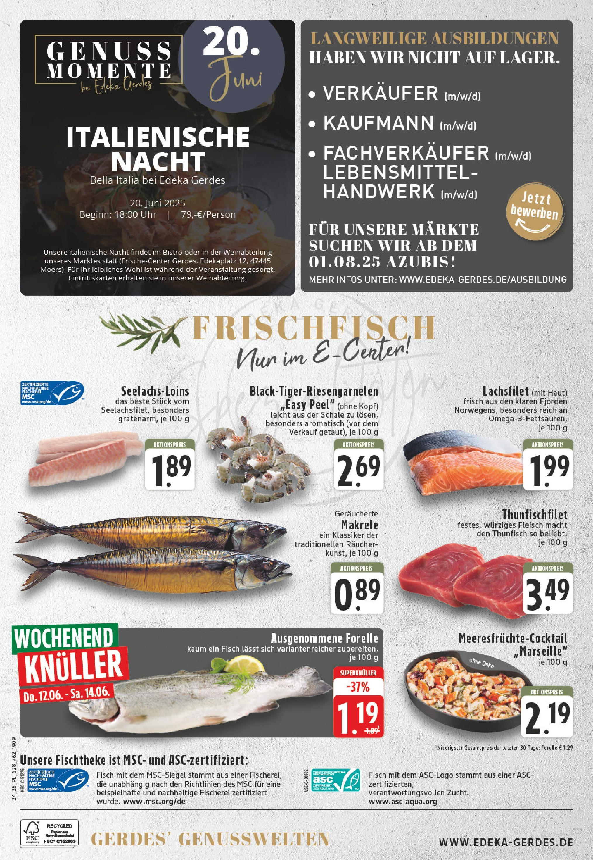 Edeka prospekt Moers-Rheinkamp	 (ab 08.06.2025) » Angebote Online | Seite: 28 | Produkte: Thunfisch, Fisch, Fleisch, Uhr