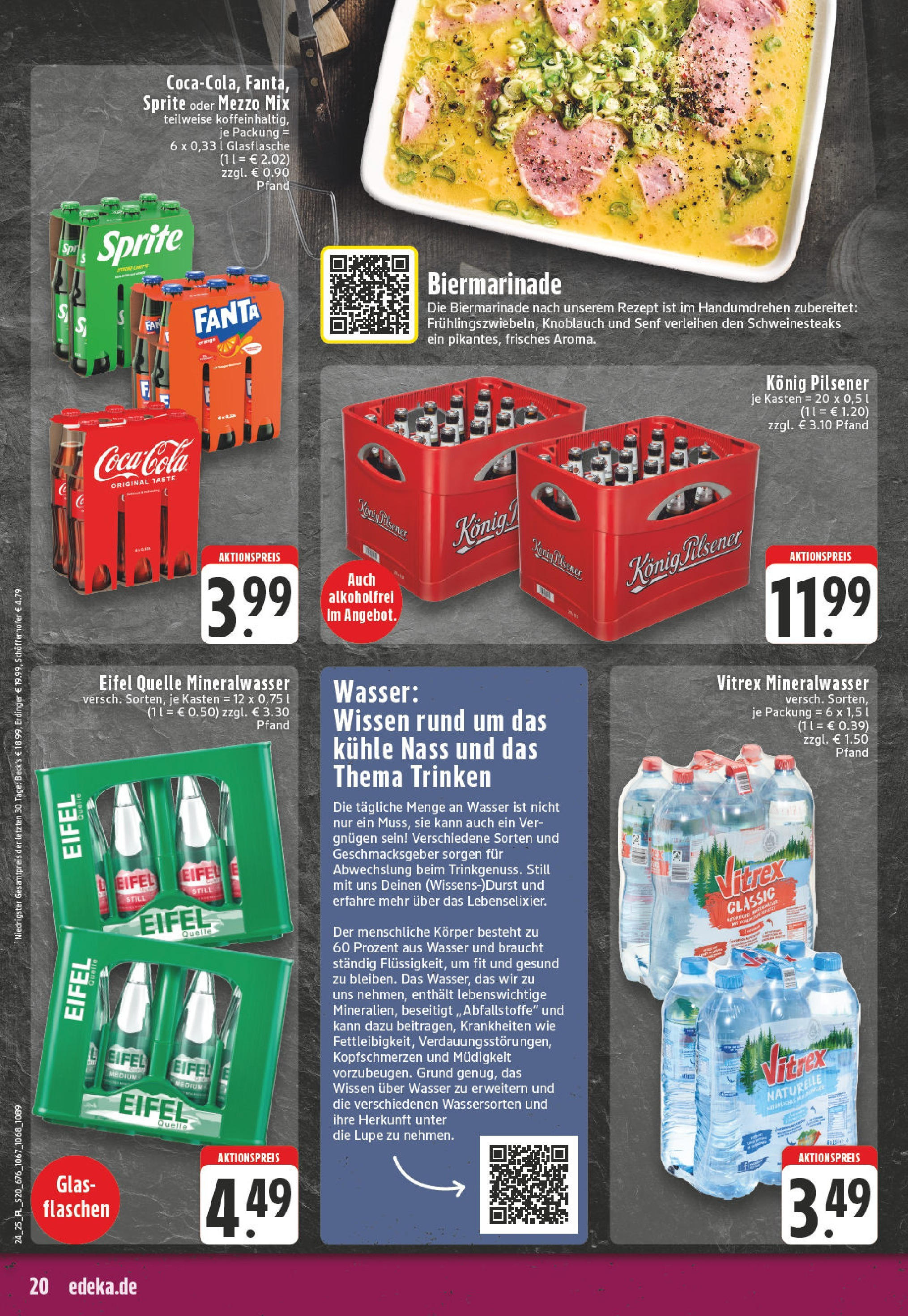 Edeka prospekt Titz	 (ab 08.06.2025) » Angebote Online | Seite: 20 | Produkte: Sprite, Erdinger, Wasser, Oder mezzo mix