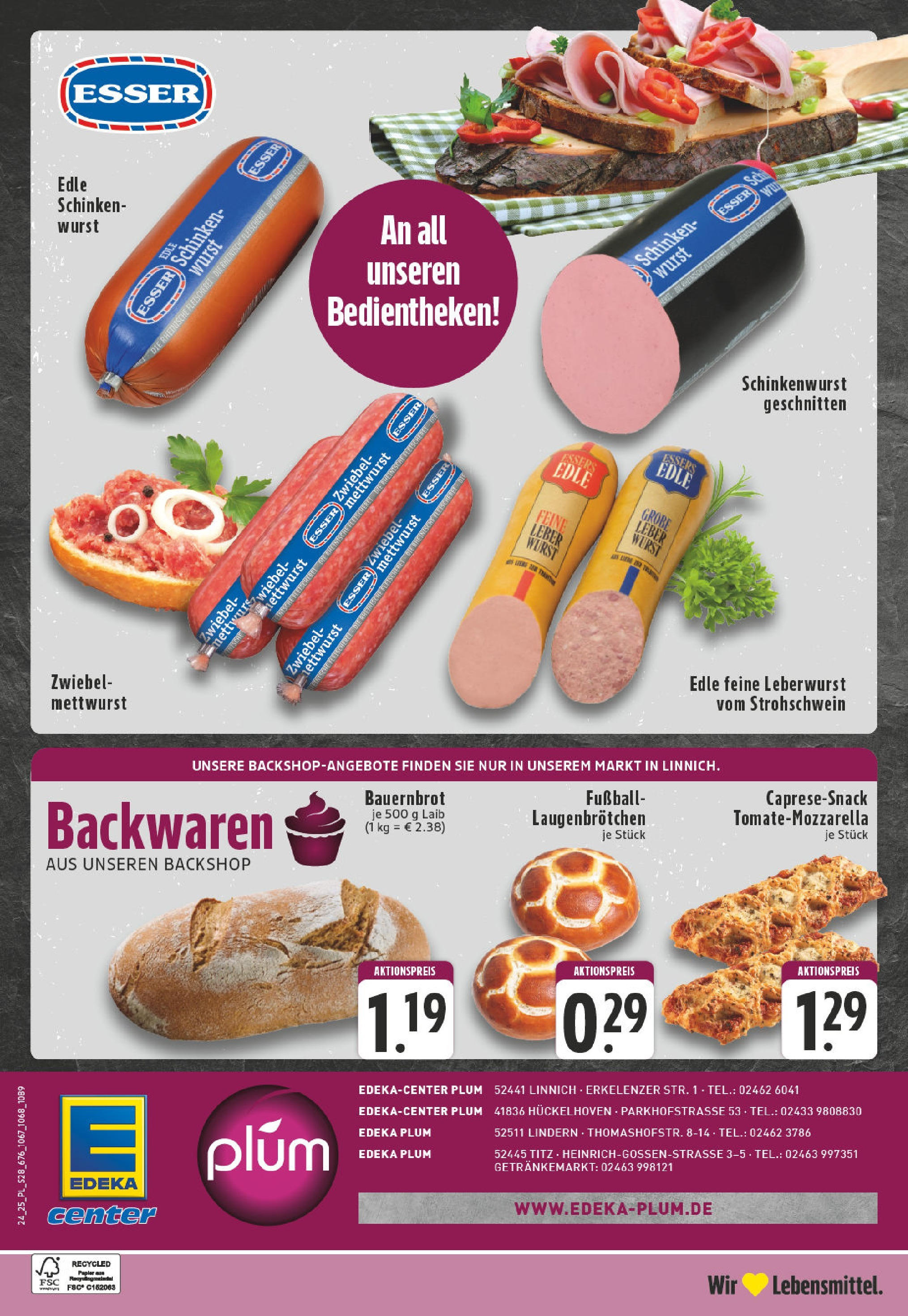 Edeka prospekt Titz	 (ab 08.06.2025) » Angebote Online | Seite: 28 | Produkte: Fußball, Wurst, Schinken