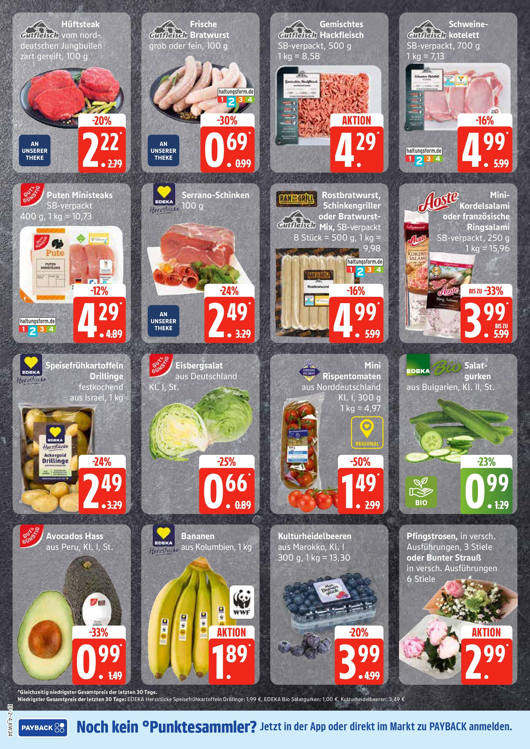Edeka prospekt Rostock	 (ab 08.06.2025) » Angebote Online | Seite: 2 | Produkte: Bratwurst, Eisbergsalat, Salami, Hackfleisch