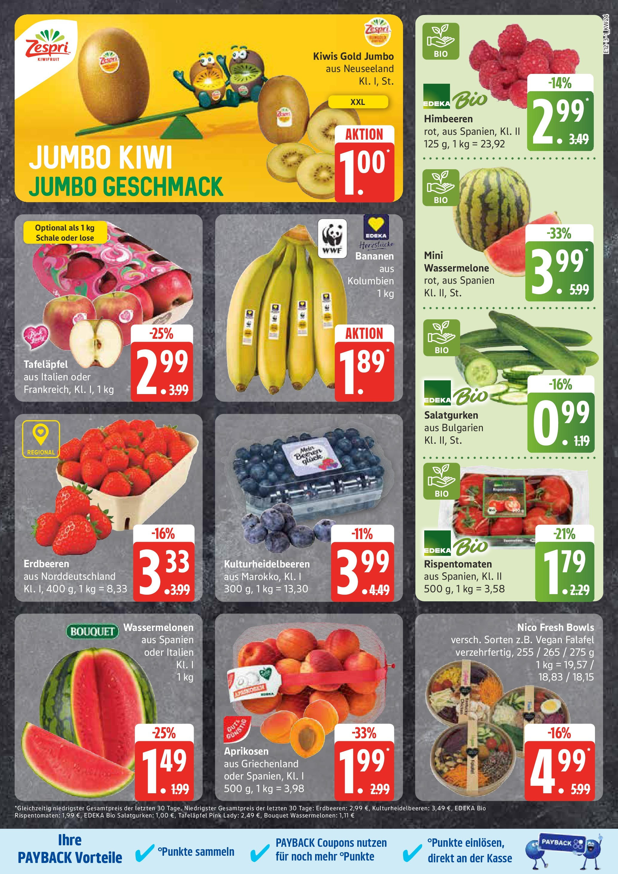 Edeka prospekt Hamburg	 (ab 08.06.2025) » Angebote Online | Seite: 3 | Produkte: Apple, Wassermelone, Erdbeeren, Kiwi