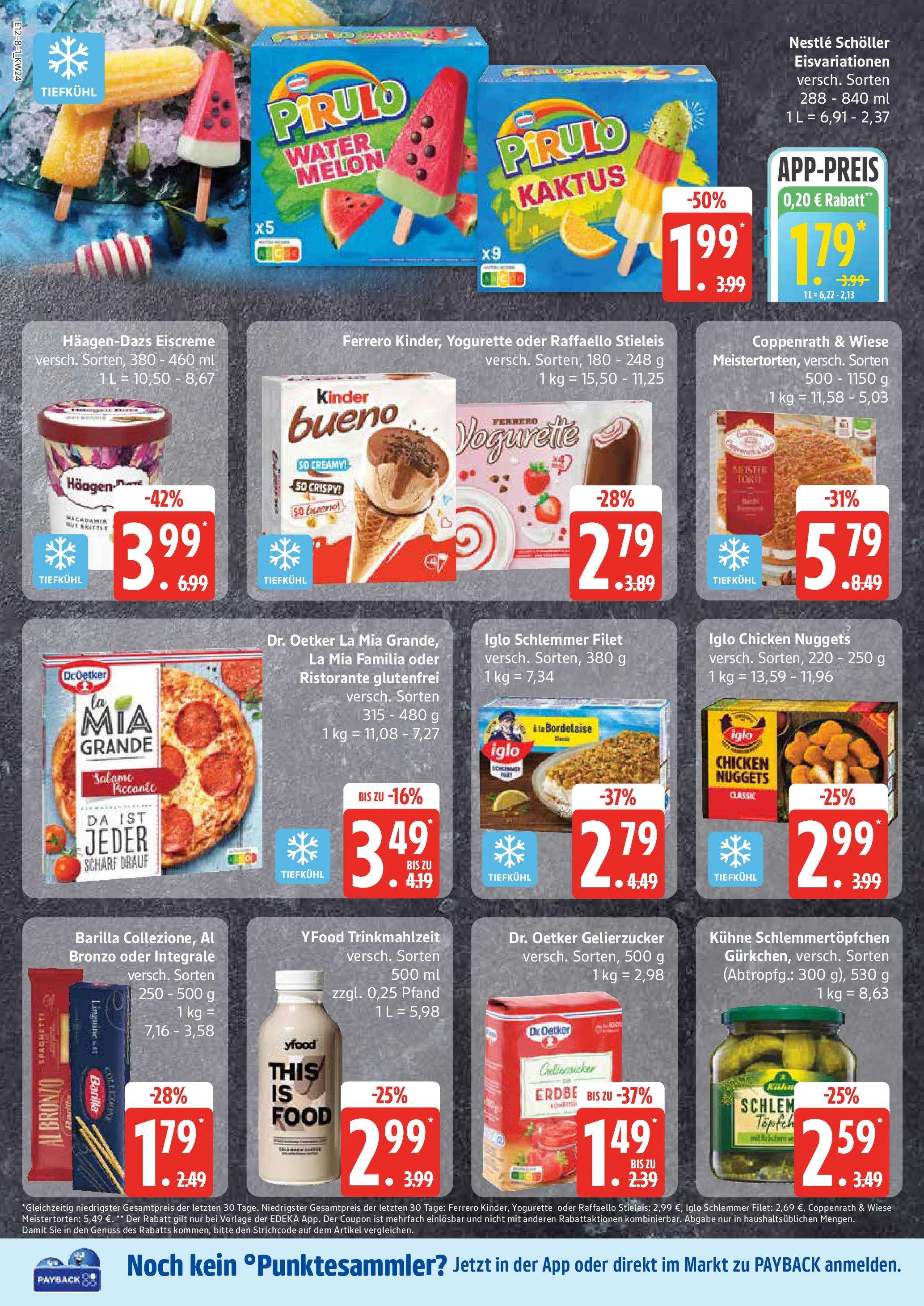 Edeka prospekt Hamburg	 (ab 08.06.2025) » Angebote Online | Seite: 8 | Produkte: Gelierzucker, Barilla, Kinder bueno, Eiscreme