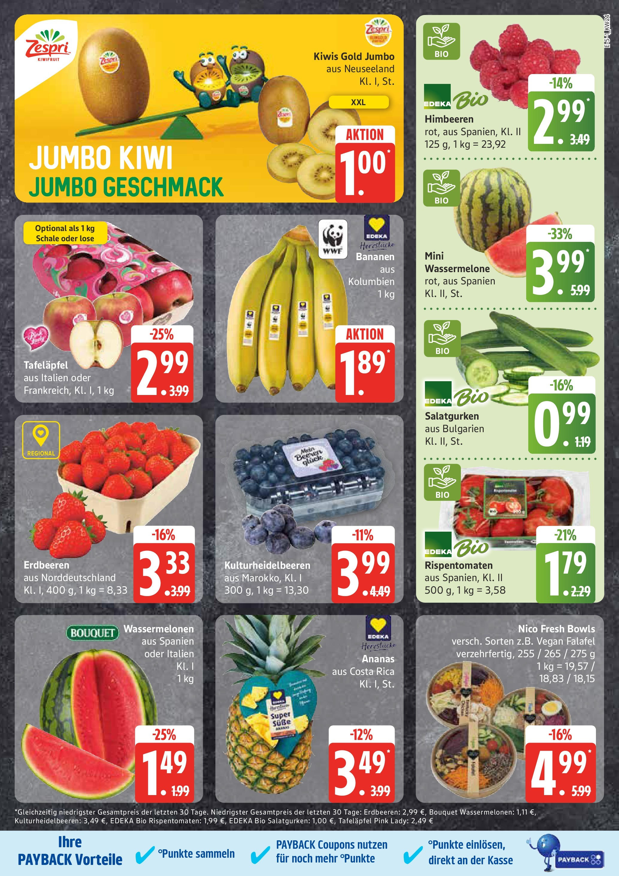 Edeka prospekt Hamburg	 (ab 08.06.2025) » Angebote Online | Seite: 5 | Produkte: Himbeeren, Wassermelone, Erdbeeren, Kiwi