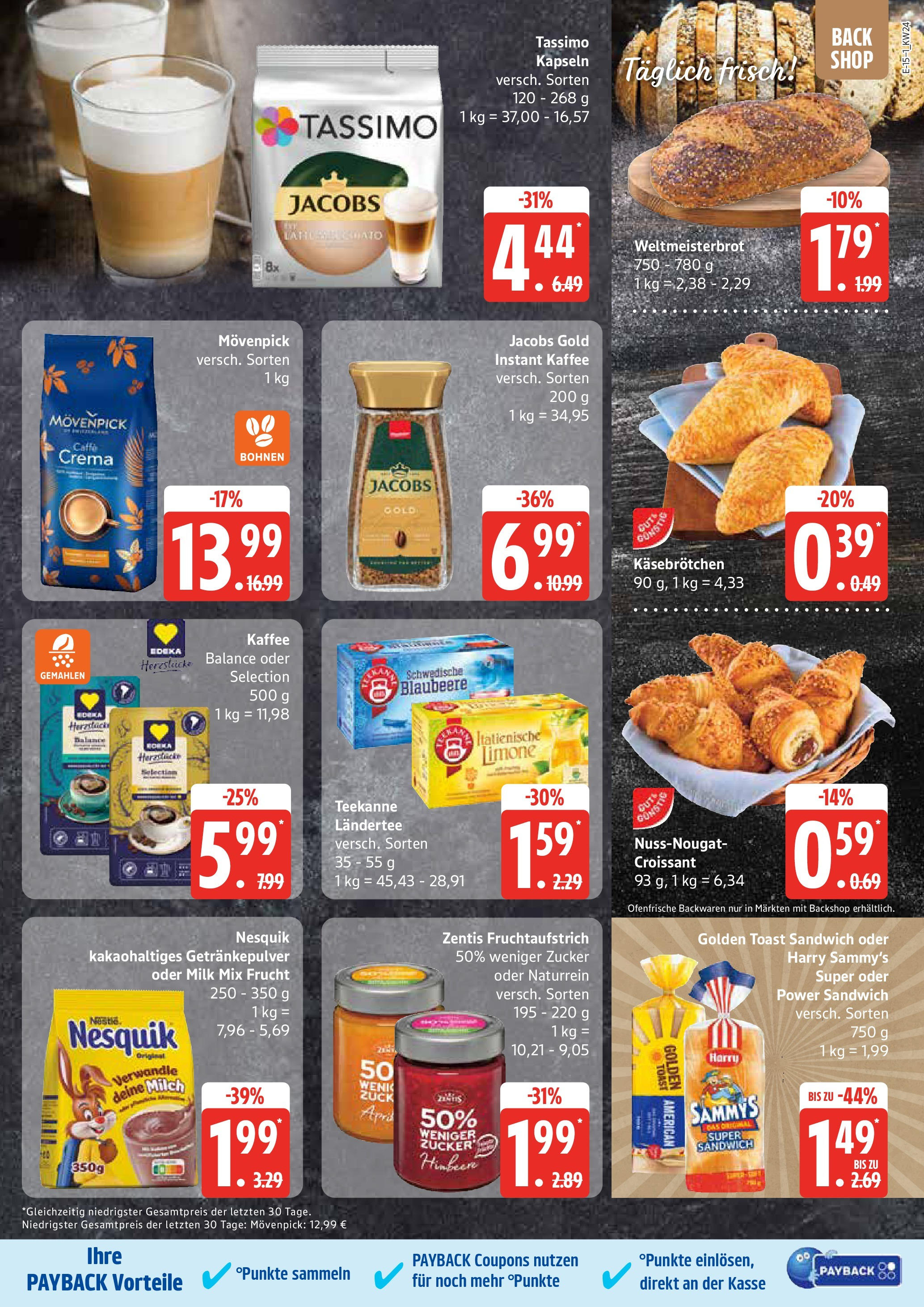Edeka prospekt Hamburg	 (ab 08.06.2025) » Angebote Online | Seite: 15 | Produkte: Kaffee, Ofenfrische, Croissant, Tassimo