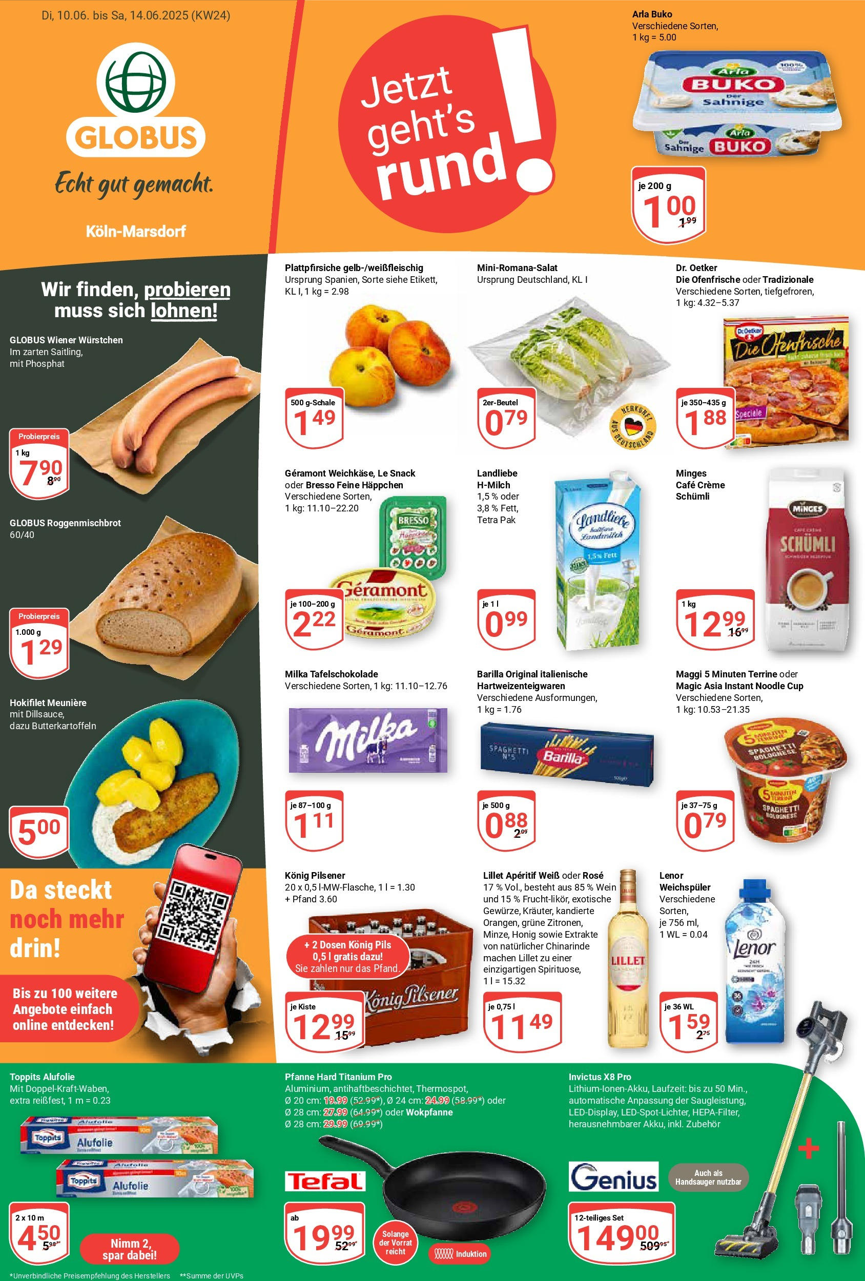 Globus - Globus: Wochenangebote (ab 08.06.2025) » Angebote online | Seite: 1 | Produkte: Konig pilsener, Milka, Weichspüler, Wein