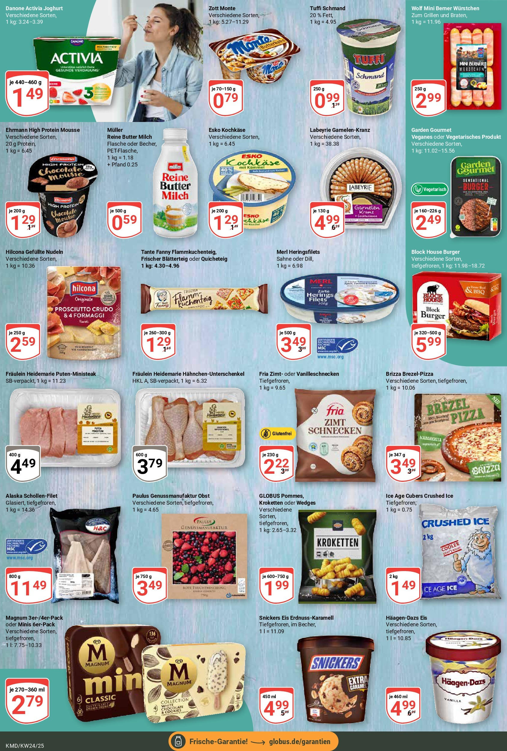 Globus - Globus: Wochenangebote (ab 08.06.2025) » Angebote online | Seite: 11 | Produkte: Activia, Obst, Steak, Sahne