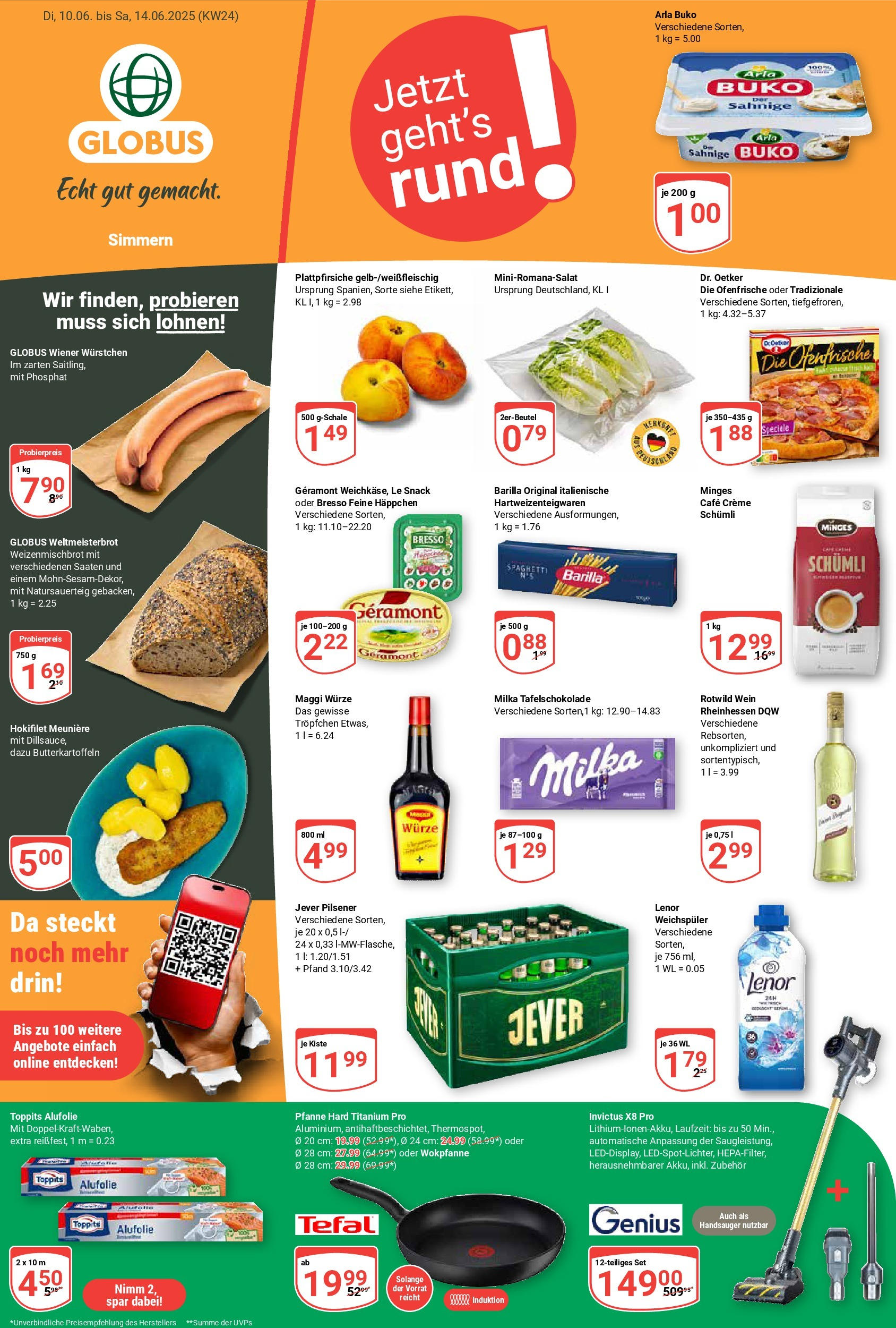 Globus prospekt Simmern	 (ab 08.06.2025) » Angebote online | Seite: 1 | Produkte: Maggi, Milka, Bresso, Creme