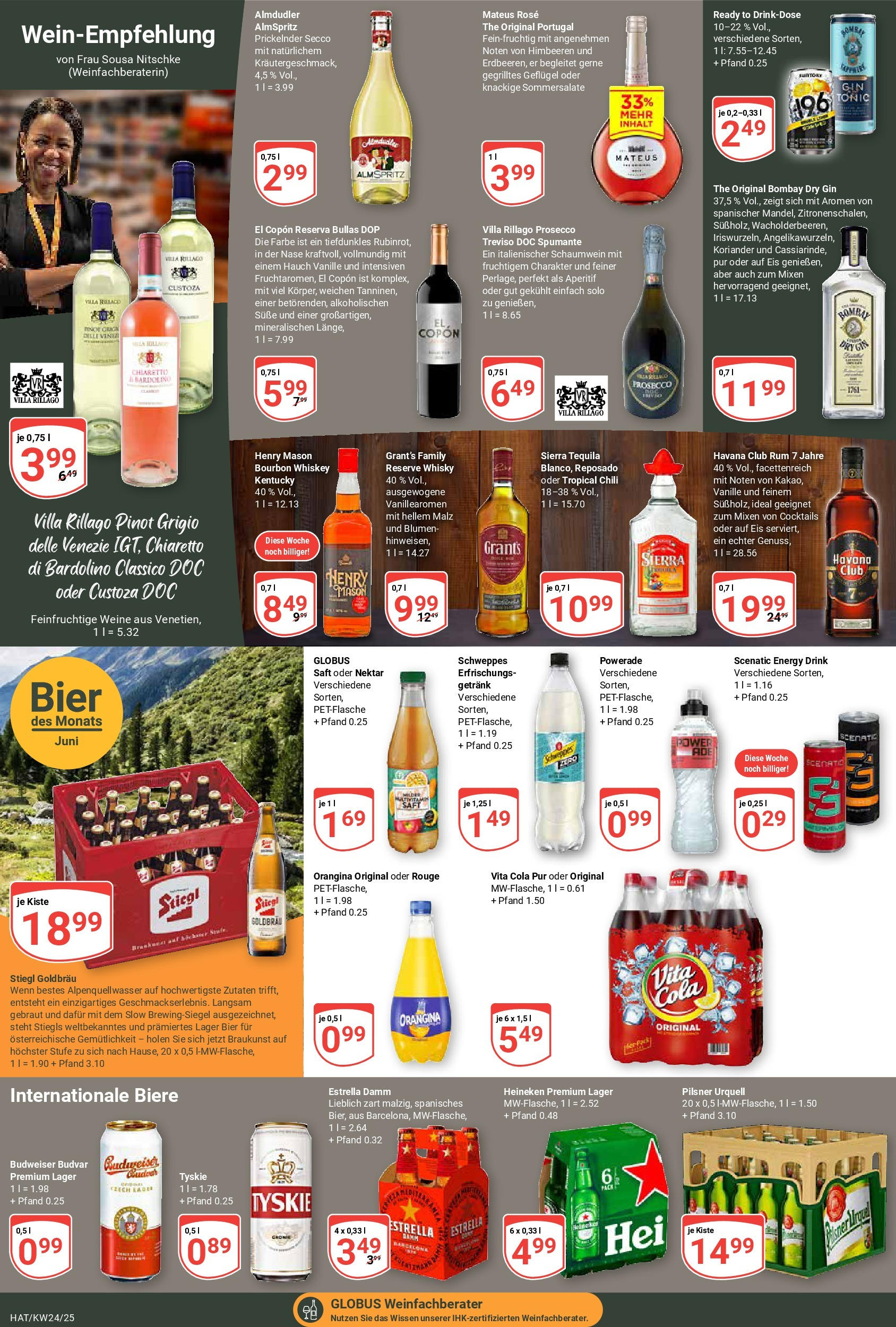 Globus prospekt Hattersheim	 (ab 08.06.2025) » Angebote online | Seite: 14 | Produkte: Schweppes, Powerade, Budweiser, Eis