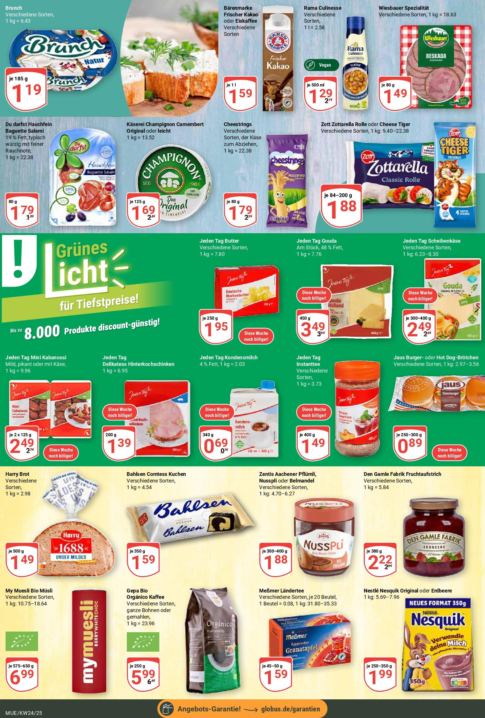 Globus prospekt Mühldorf	 (ab 08.06.2025) » Angebote online | Seite: 13 | Produkte: Rama, Baguette, Salami, Kuchen
