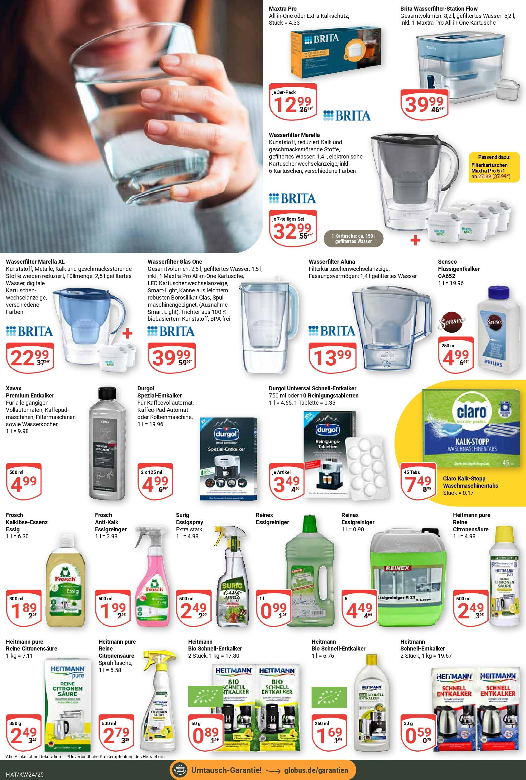 Globus prospekt Hattersheim	 (ab 08.06.2025) » Angebote online | Seite: 20 | Produkte: Philips, Senseo, Essig, Wasser