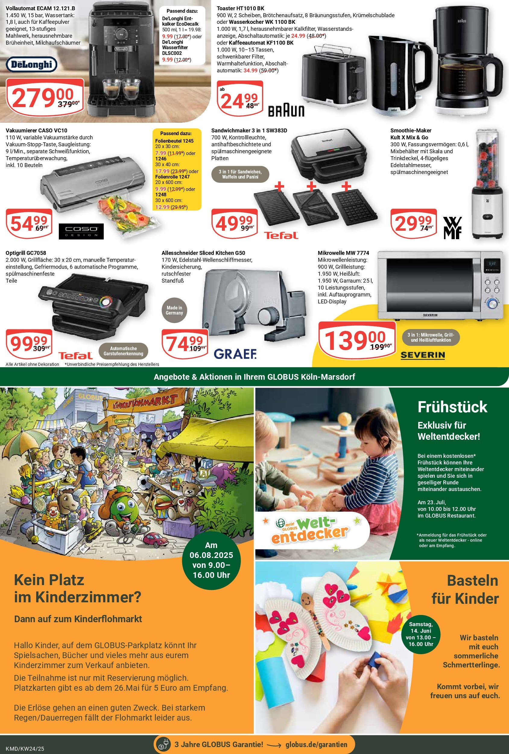 Globus - Globus: Wochenangebote (ab 08.06.2025) » Angebote online | Seite: 21 | Produkte: Mikrowelle, Wasserkocher, Sandwichmaker, Uhr