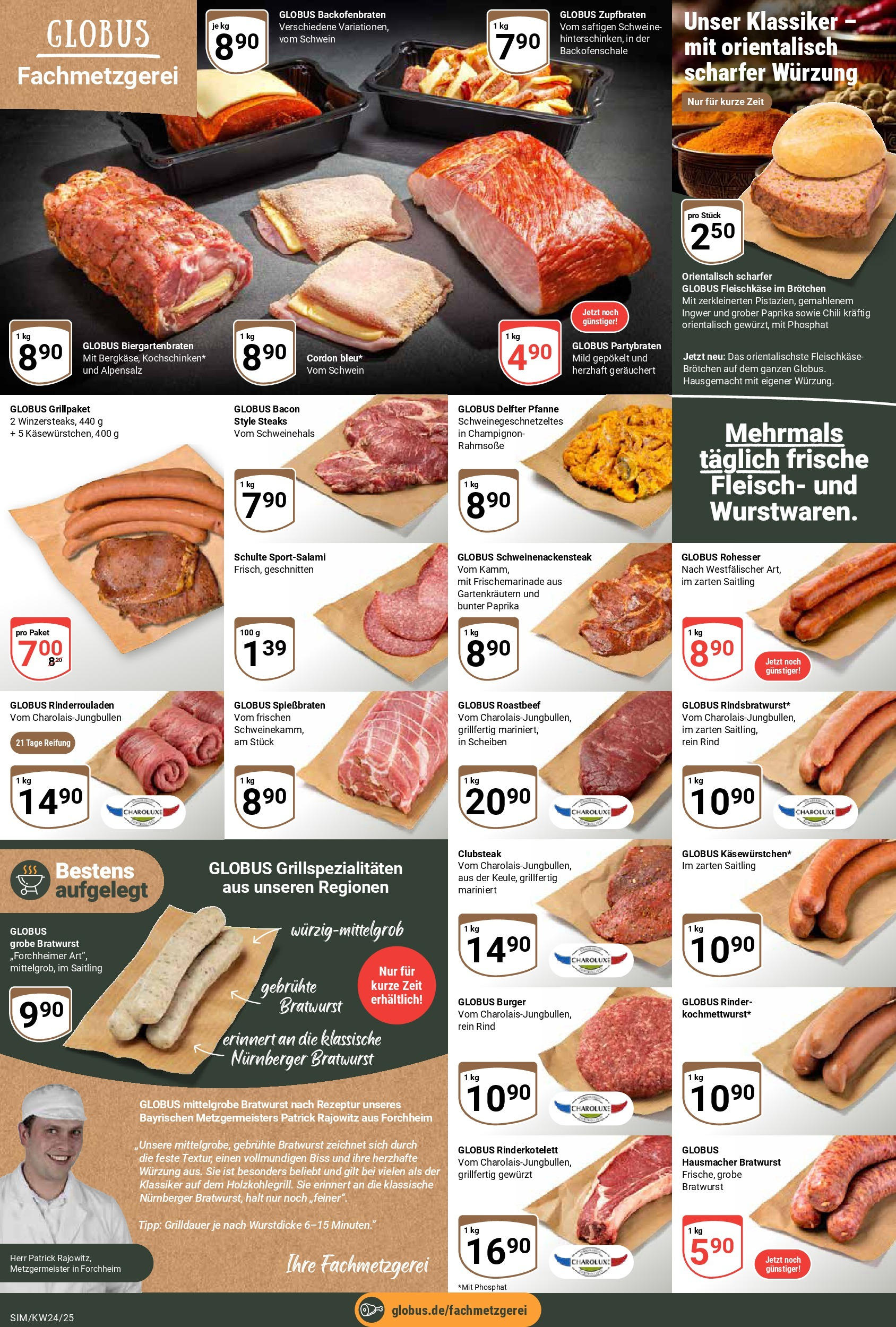 Globus prospekt Simmern	 (ab 08.06.2025) » Angebote online | Seite: 10 | Produkte: Bratwurst, Paprika, Chili, Fleisch