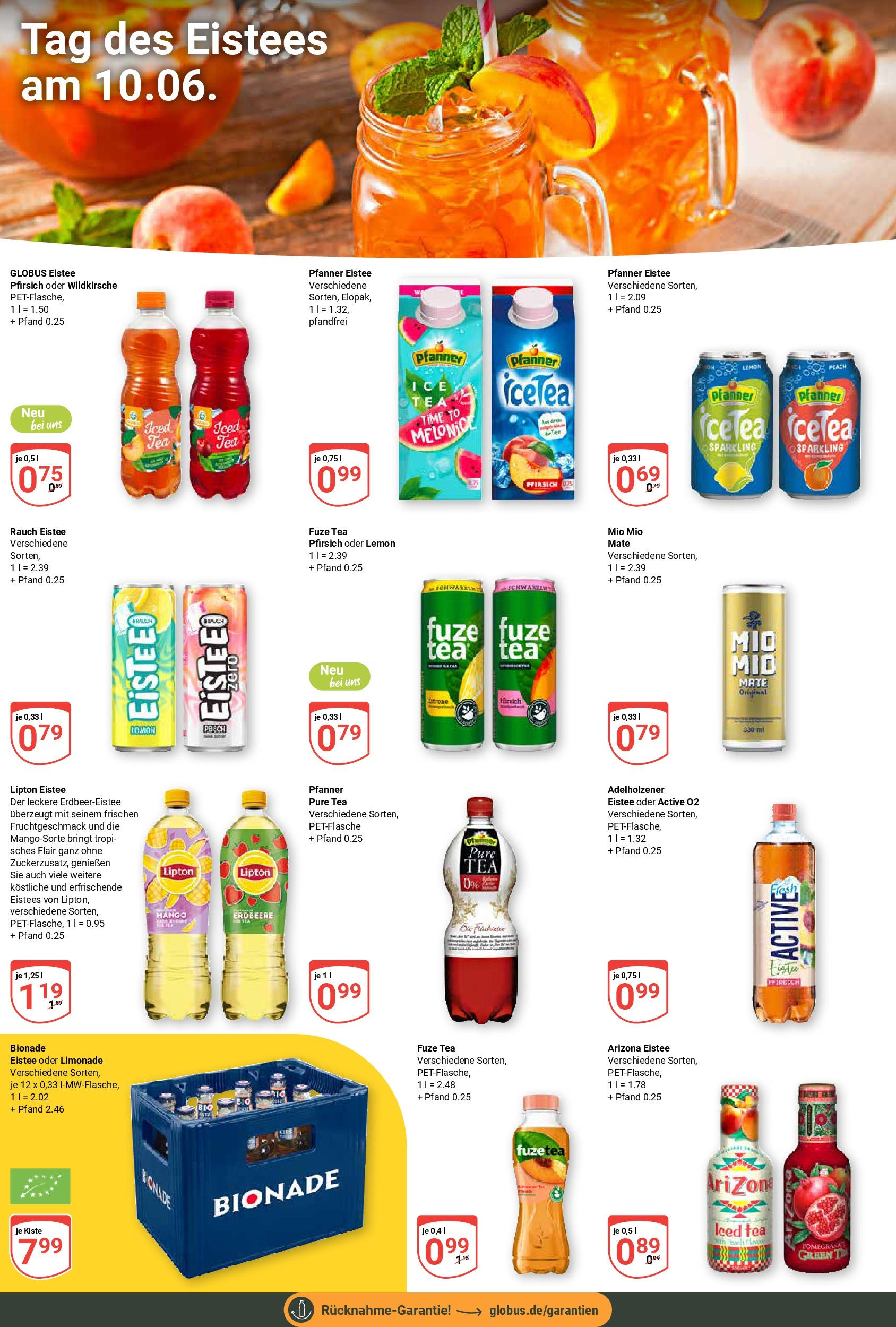 Globus prospekt Neutraubling	 (ab 08.06.2025) » Angebote online | Seite: 16 | Produkte: Adelholzener, Mio mio mate, Bionade, Mango