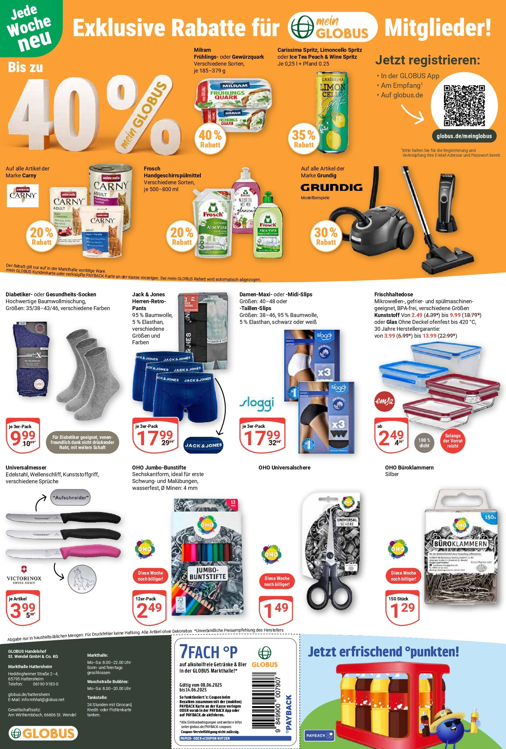 Globus prospekt Hattersheim	 (ab 08.06.2025) » Angebote online | Seite: 23 | Produkte: Bier, Milram, Limoncello, Uhr