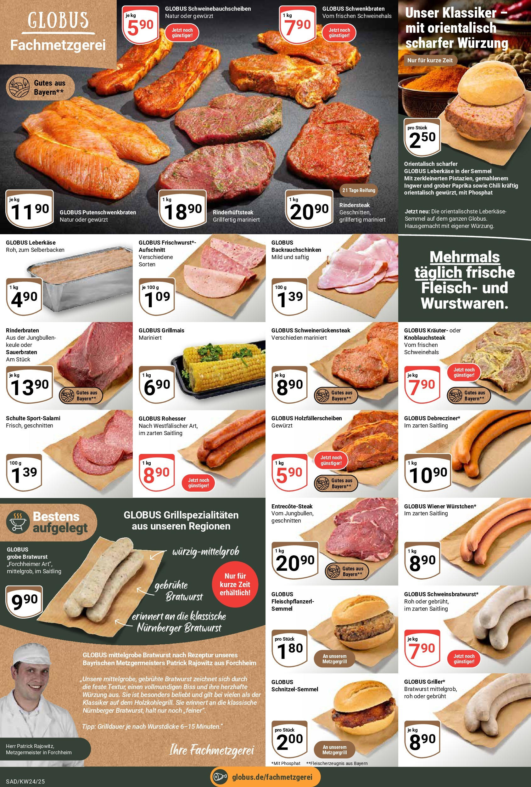 Globus prospekt Schwandorf	 (ab 08.06.2025) » Angebote online | Seite: 8 | Produkte: Rinderbraten, Chili, Fleisch, Leberkase