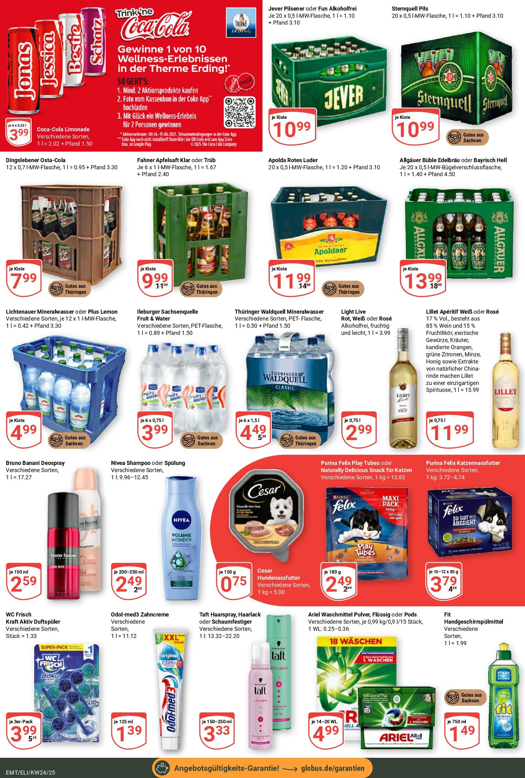 Globus prospekt Erfurt-Linderbach	 (ab 08.06.2025) » Angebote online | Seite: 5 | Produkte: Cola, Limonade, Mineralwasser, Apple