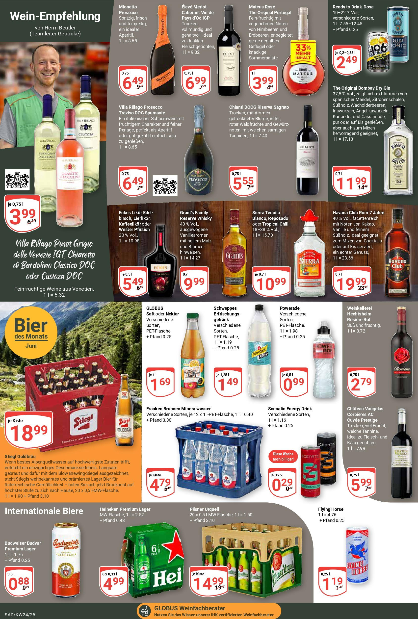 Globus prospekt Schwandorf	 (ab 08.06.2025) » Angebote online | Seite: 15 | Produkte: Havana club, Energy, Mineralwasser, Eis