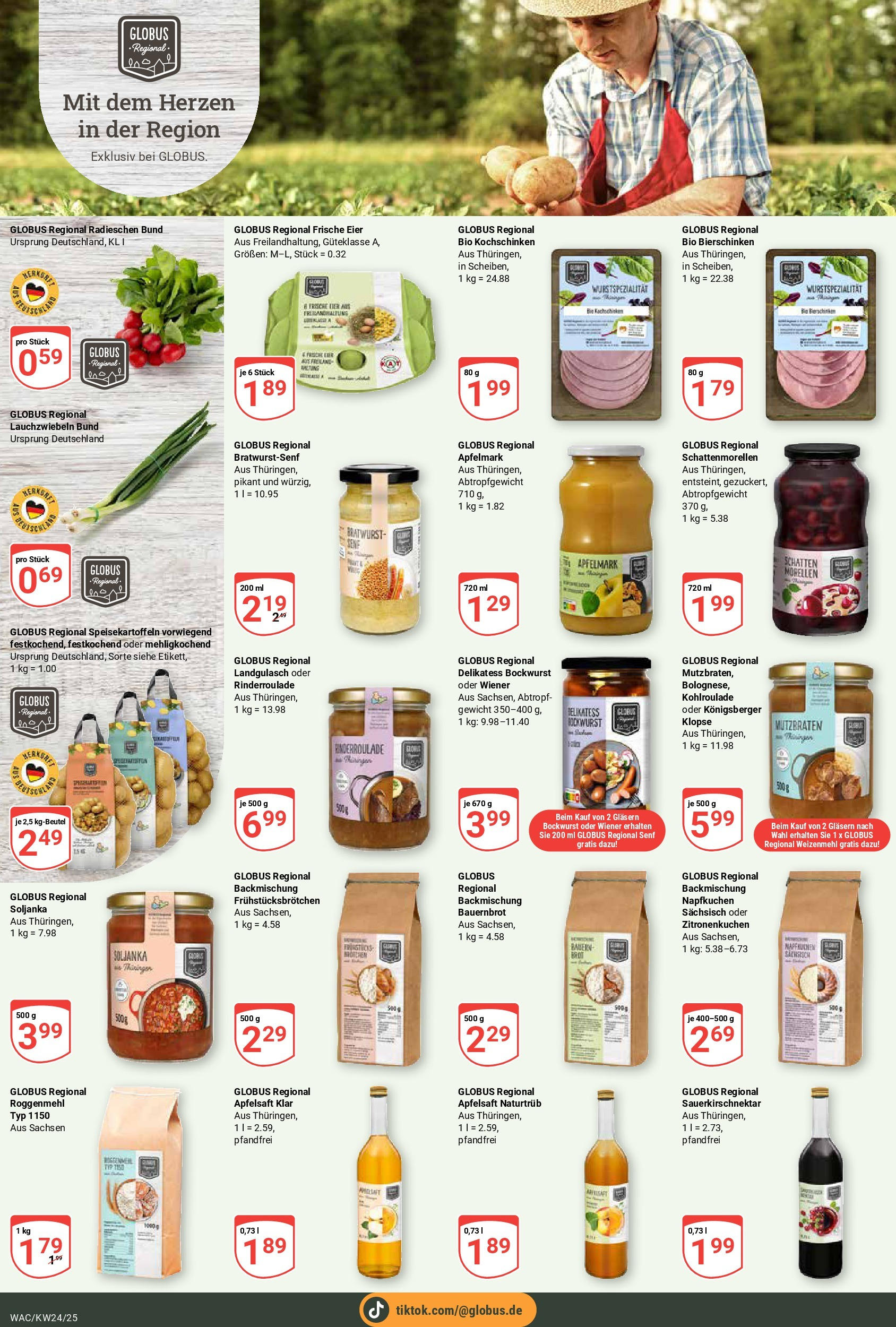 Globus prospekt Markkleeberg	 (ab 08.06.2025) » Angebote online | Seite: 14 | Produkte: Eier, Bratwurst, Apfelsaft, Apple