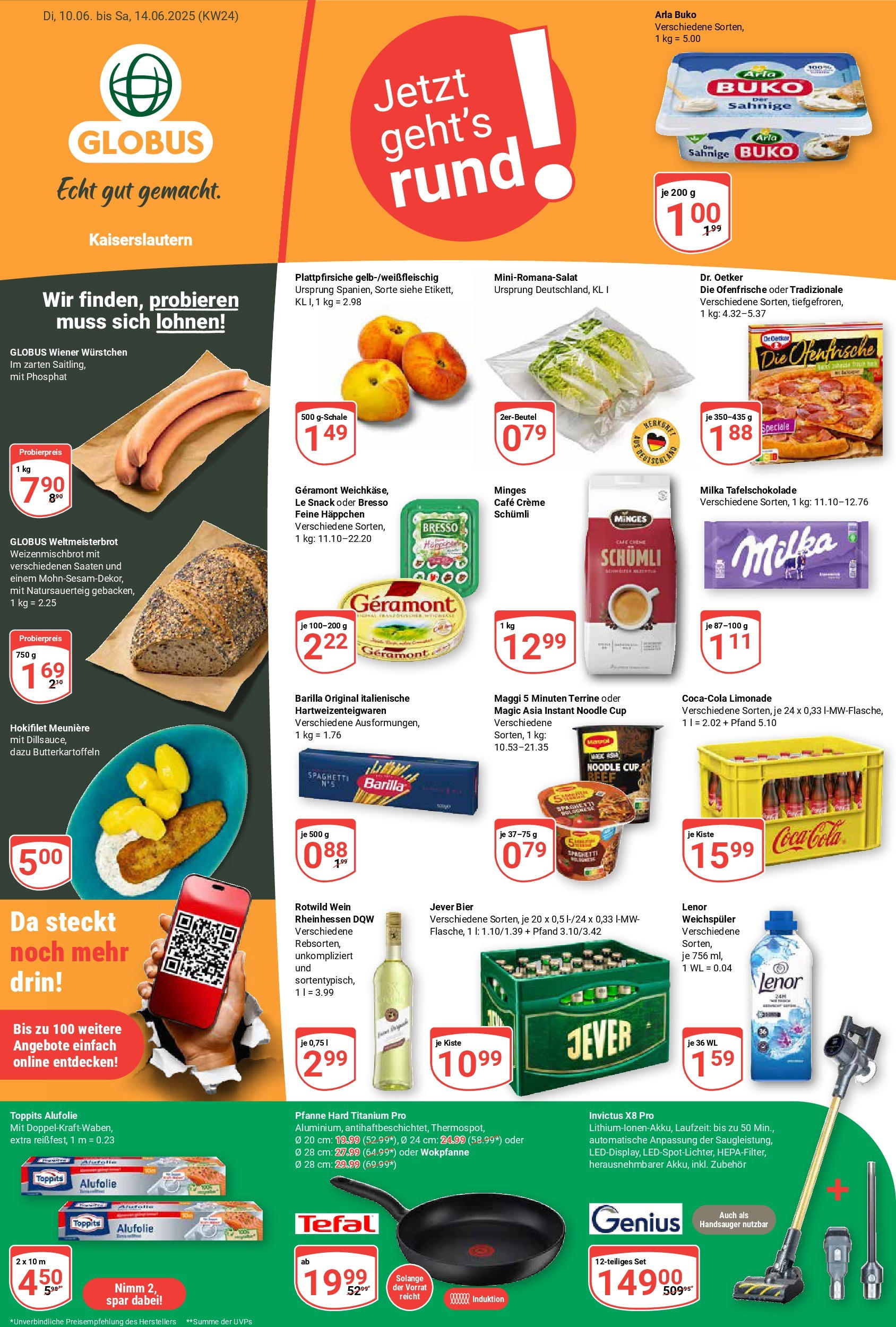 Globus prospekt Kaiserslautern	 (ab 08.06.2025) » Angebote online | Seite: 1 | Produkte: Wiener wurstchen, Bresso, Creme, Weichspüler