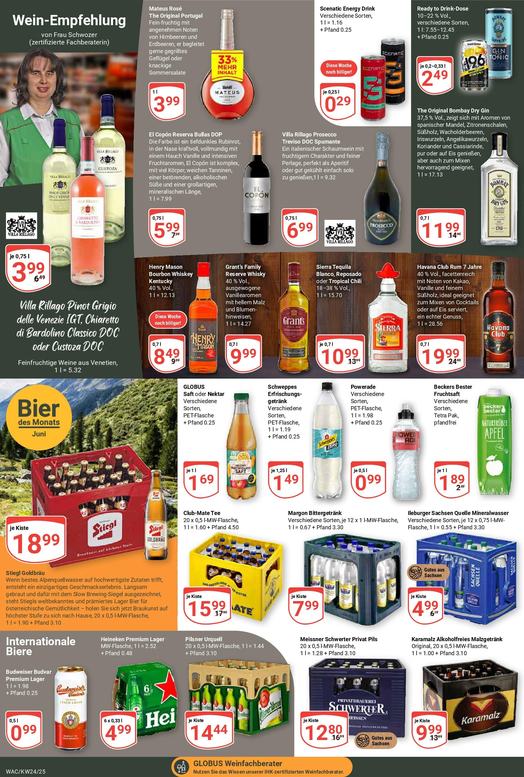 Globus prospekt Markkleeberg	 (ab 08.06.2025) » Angebote online | Seite: 15 | Produkte: Havana club, Bier, Saft, Eis