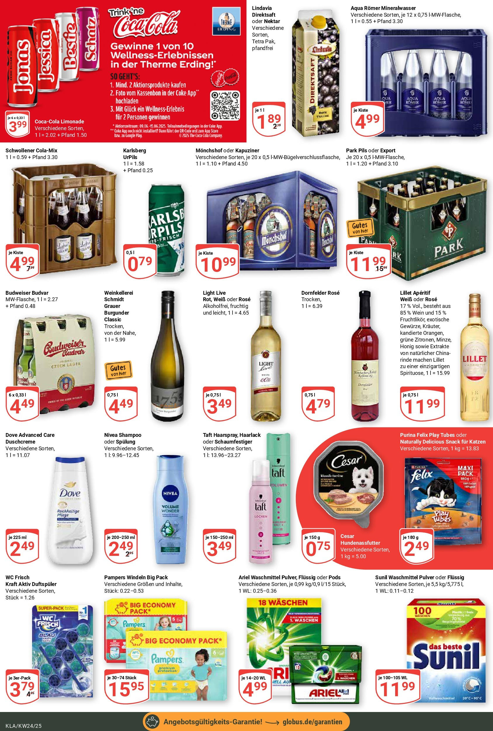 Globus prospekt Kaiserslautern	 (ab 08.06.2025) » Angebote online | Seite: 5 | Produkte: Monchshof, Mineralwasser, Lillet, Wc frisch