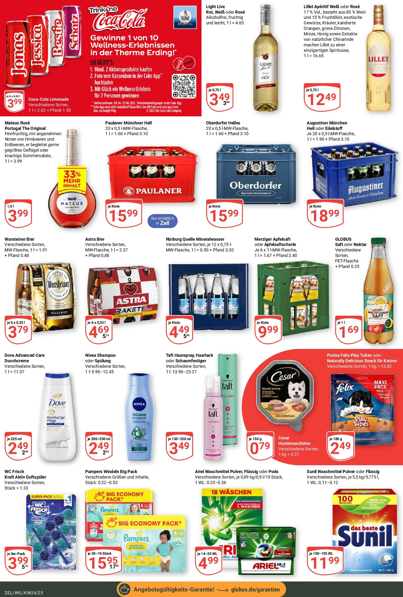 Globus prospekt Zell/mosel	 (ab 08.06.2025) » Angebote online | Seite: 7 | Produkte: Bier, Pampers, Lillet, Wc frisch
