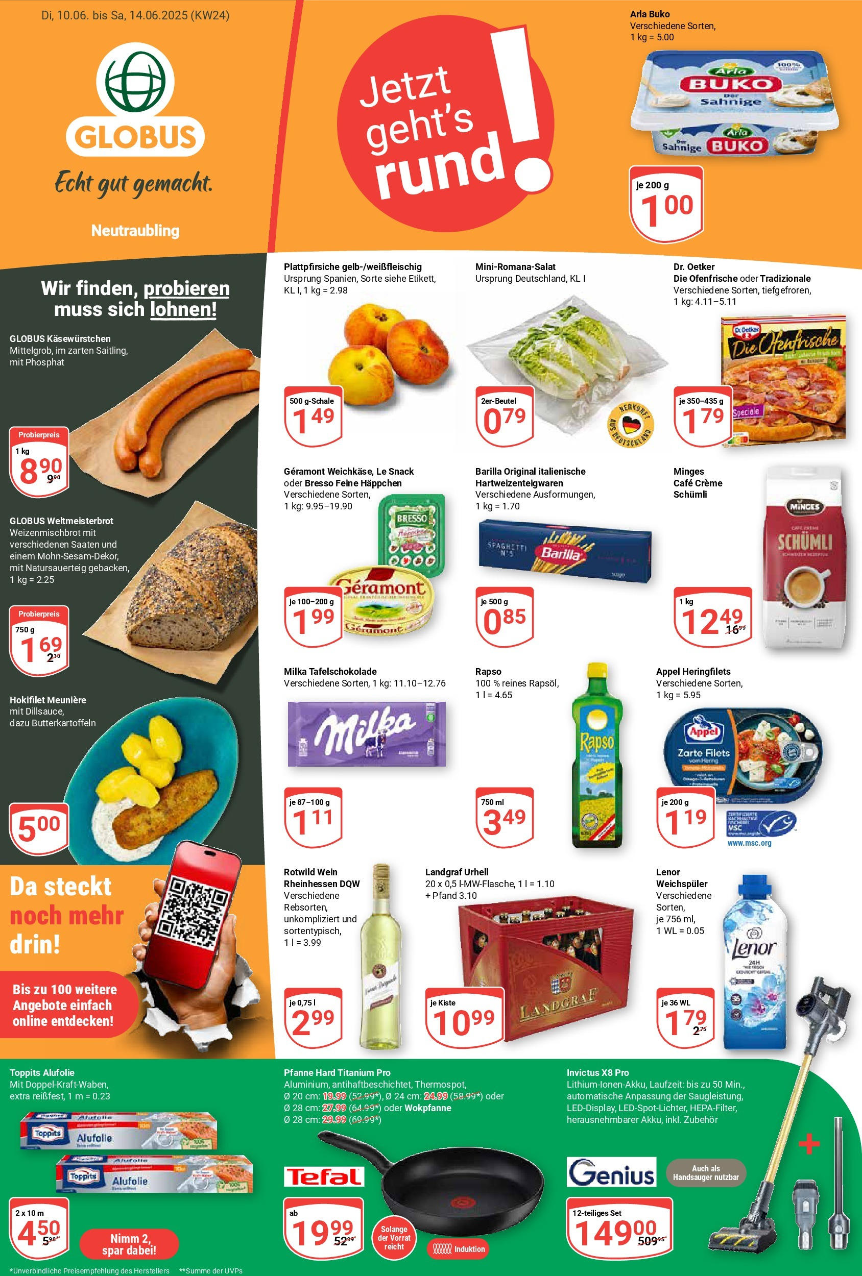 Globus prospekt Neutraubling	 (ab 08.06.2025) » Angebote online | Seite: 1 | Produkte: Geramont, Rapsöl, Bresso, Arla buko
