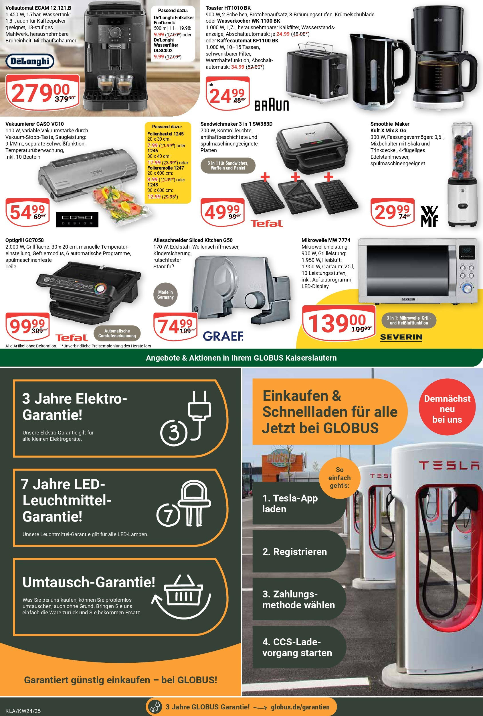 Globus prospekt Kaiserslautern	 (ab 08.06.2025) » Angebote online | Seite: 21 | Produkte: Wasserkocher, Toaster, Vakuumierer, Waffeln