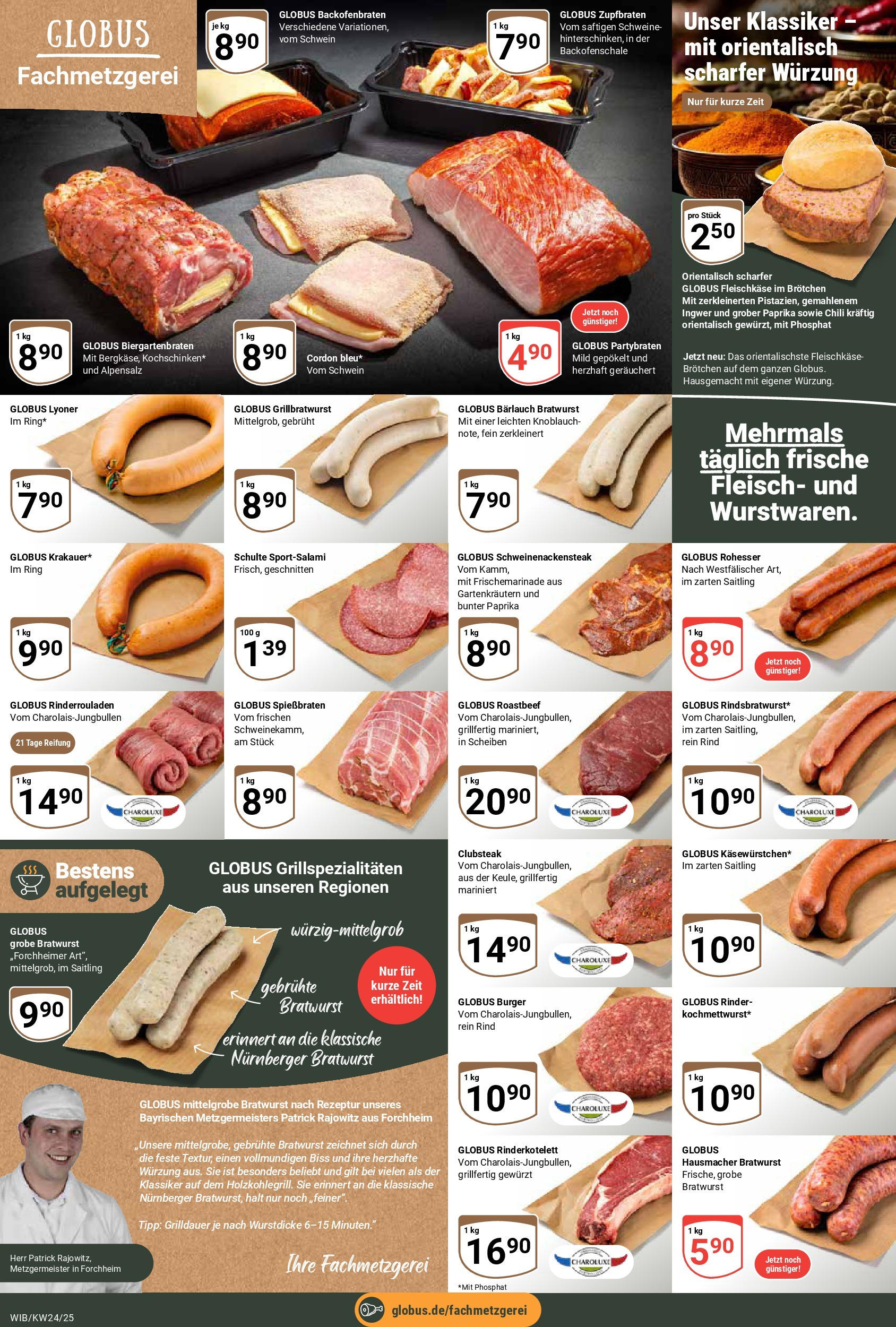 Globus prospekt Wiesbaden-Nordenstadt	 (ab 08.06.2025) » Angebote online | Seite: 8 | Produkte: Bratwurst, Chili, Salami, Steak