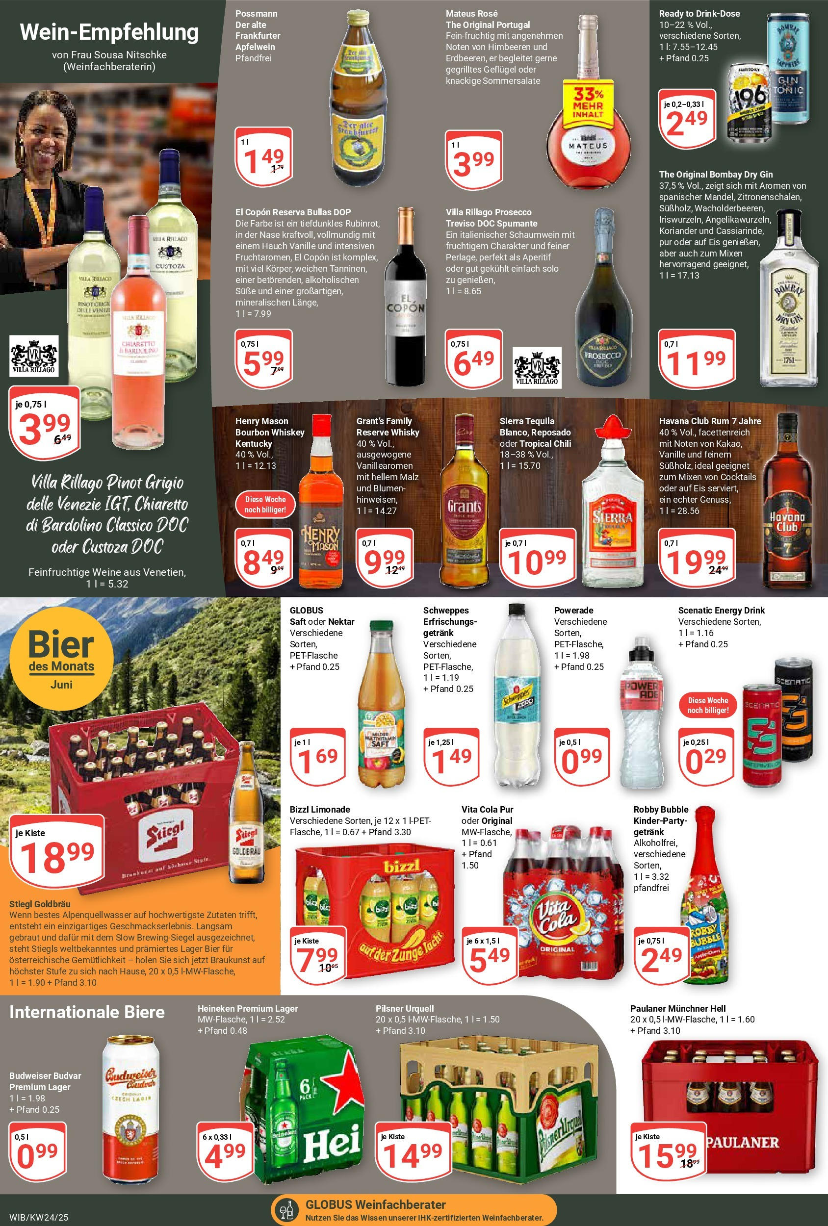 Globus prospekt Wiesbaden-Nordenstadt	 (ab 08.06.2025) » Angebote online | Seite: 16 | Produkte: Cola, Energy, Bourbon, Gin