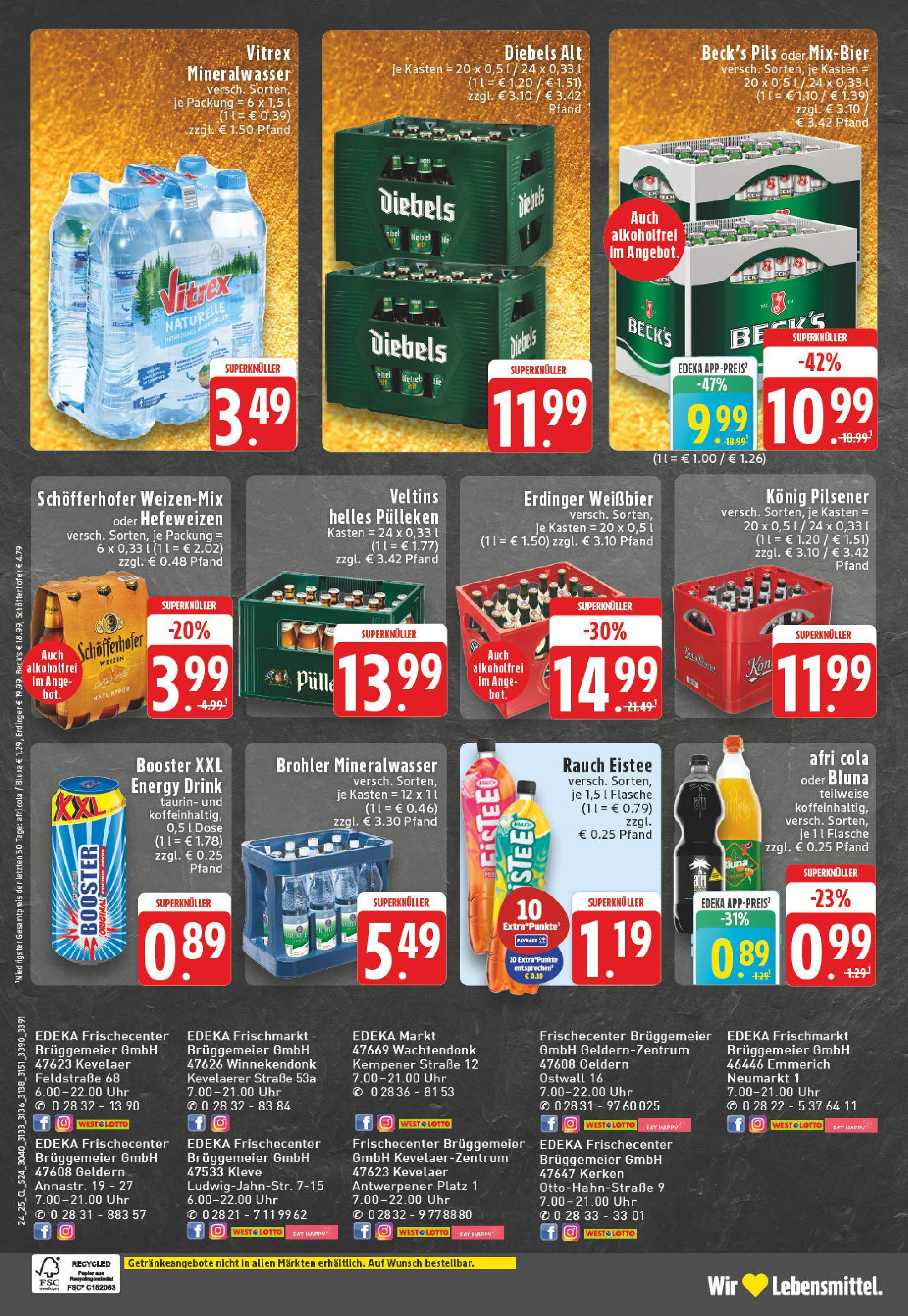 Edeka prospekt Emmerich	 (ab 08.06.2025) » Angebote Online | Seite: 24 | Produkte: Energy, Pils, Mineralwasser, Veltins